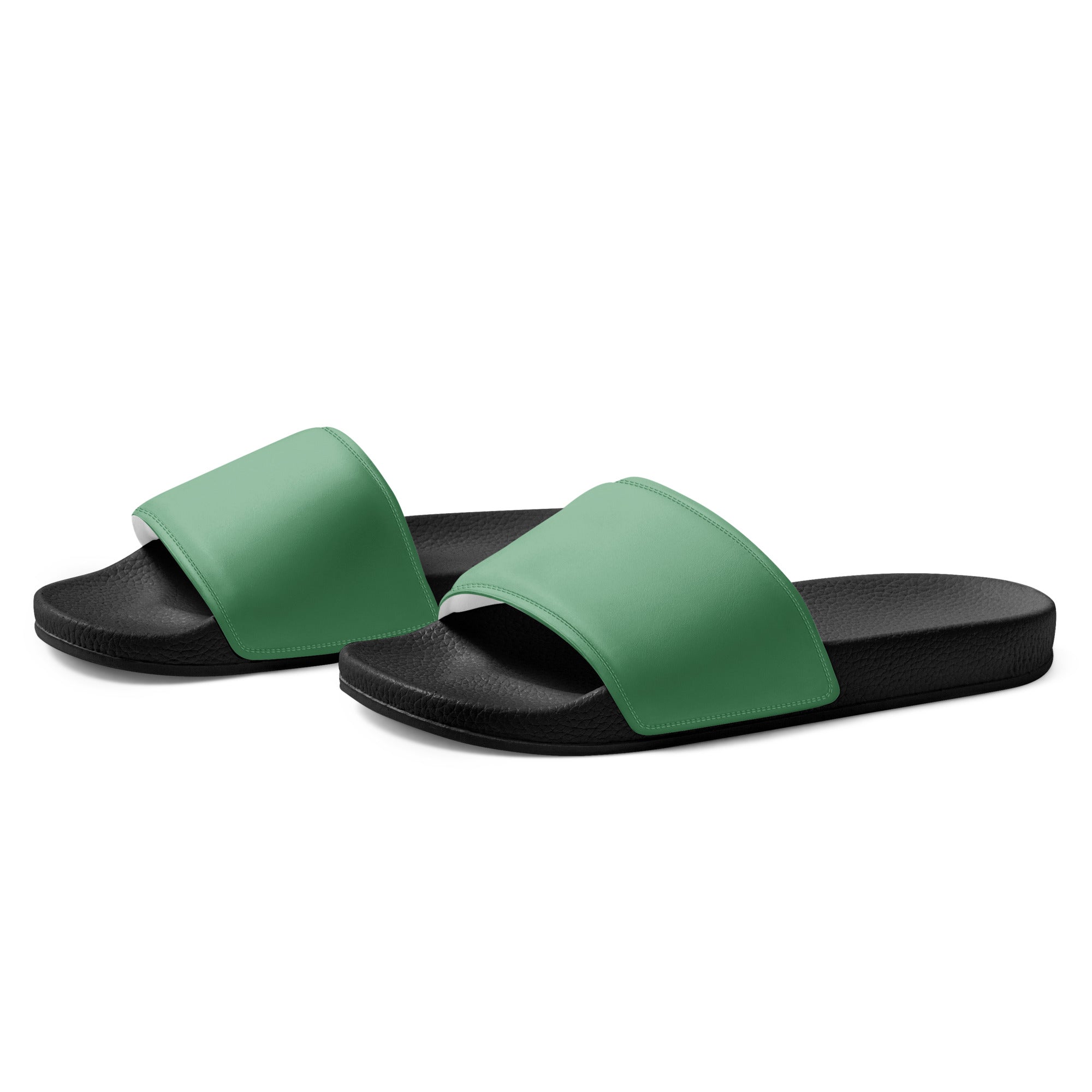 Bay Leaf Color Men's Slides by Visual Verse - Image 3