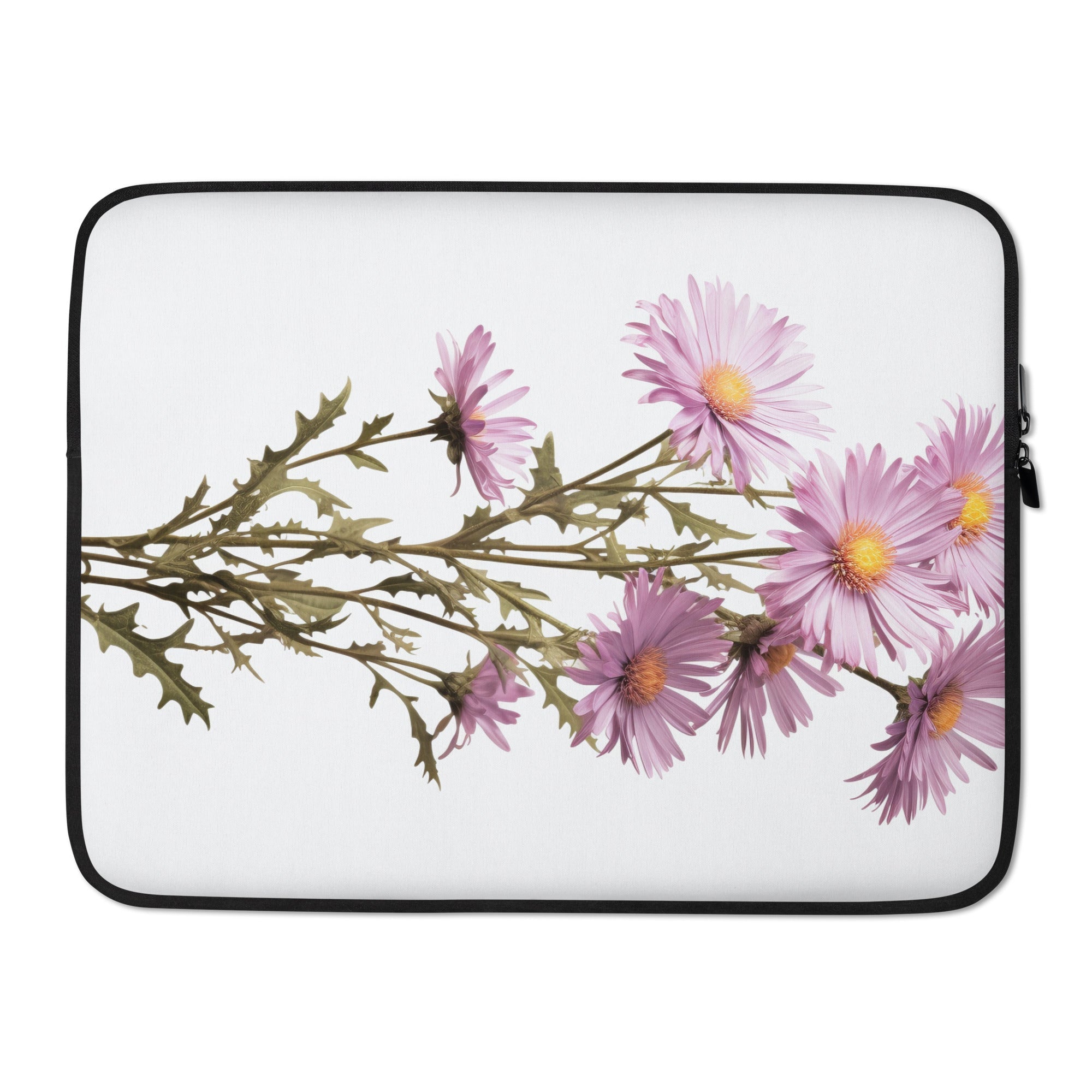 Beach Aster Flower Laptop Sleeve by Visual Verse - Image 1