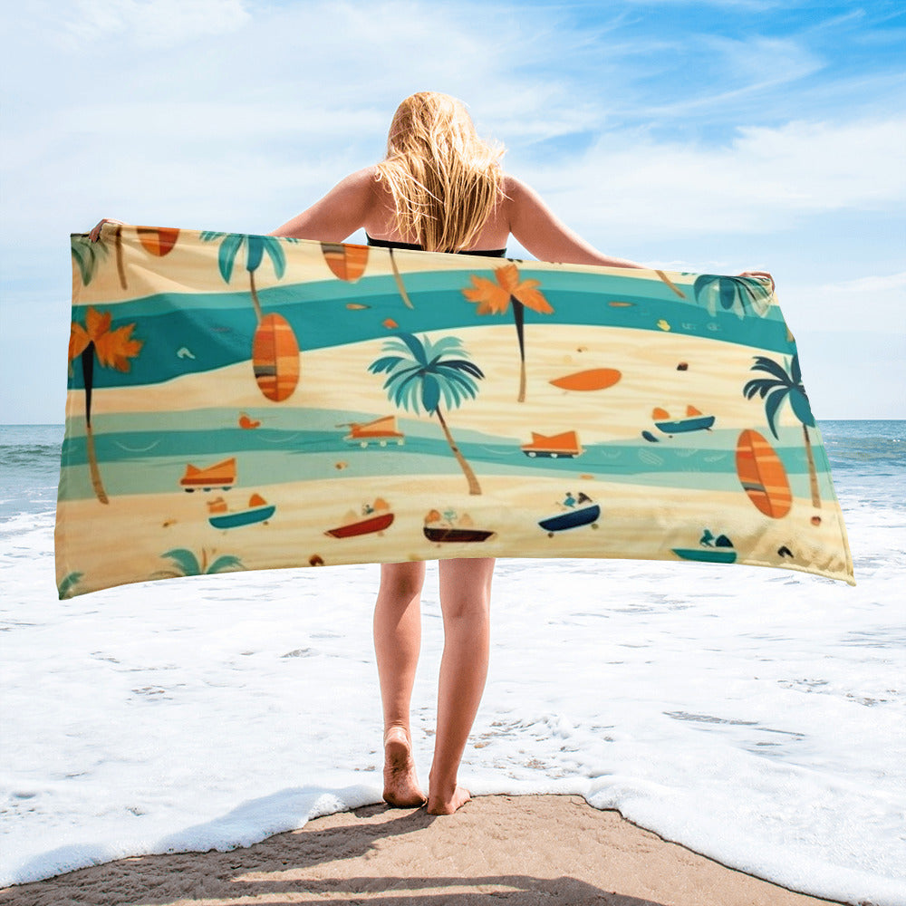 Beach Scenes Print Beach Towel by Visual Verse - Image 2