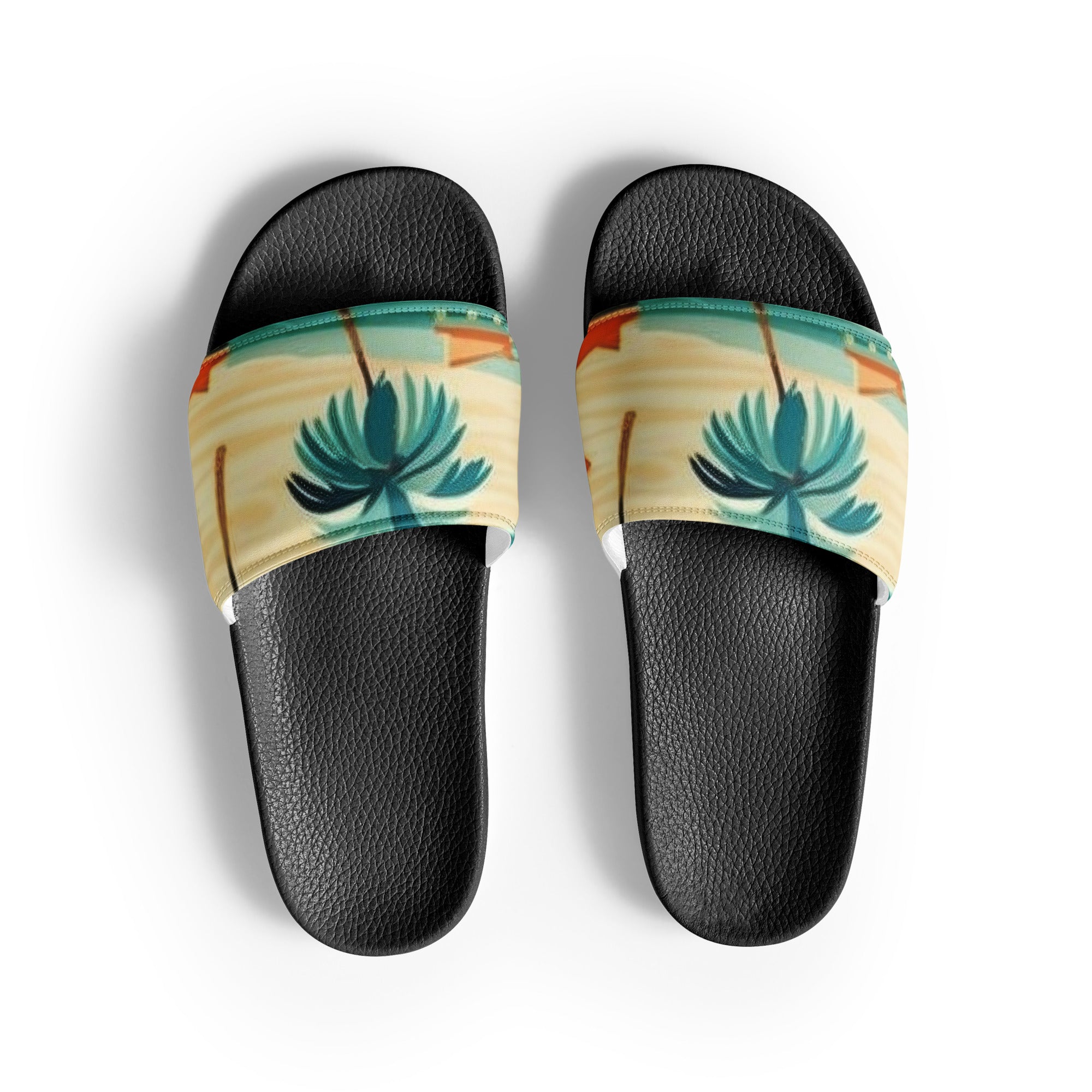 Beach Scenes Print Men's Slides by Visual Verse - Image 1