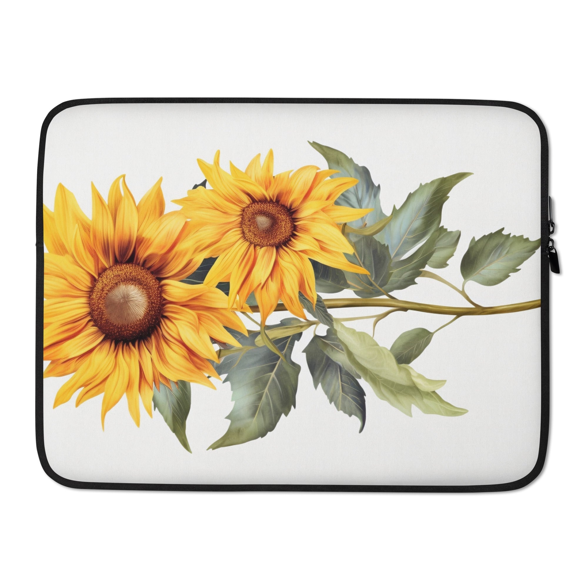 Beach Sunflower Flower Laptop Sleeve by Visual Verse - Image 1