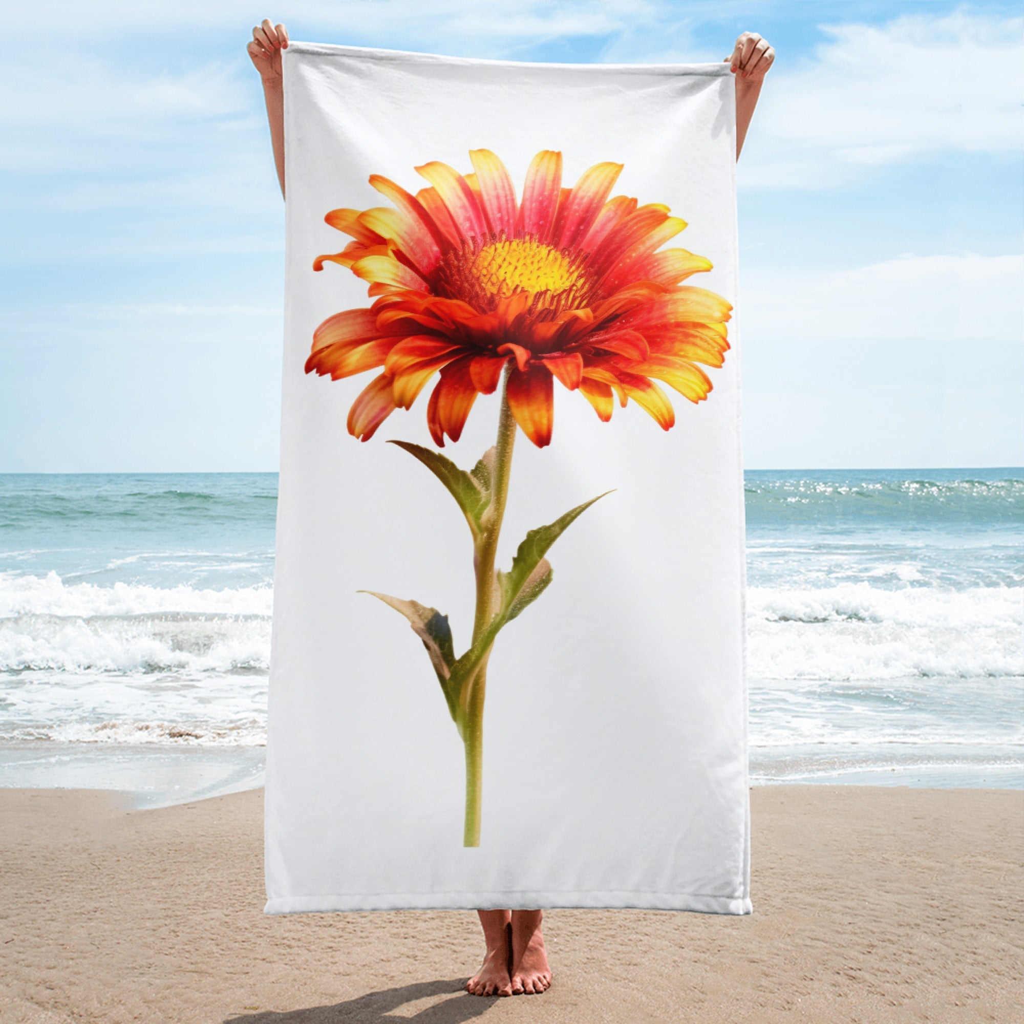 Beach Towel Flower Beach Towel by Visual Verse - Image 1