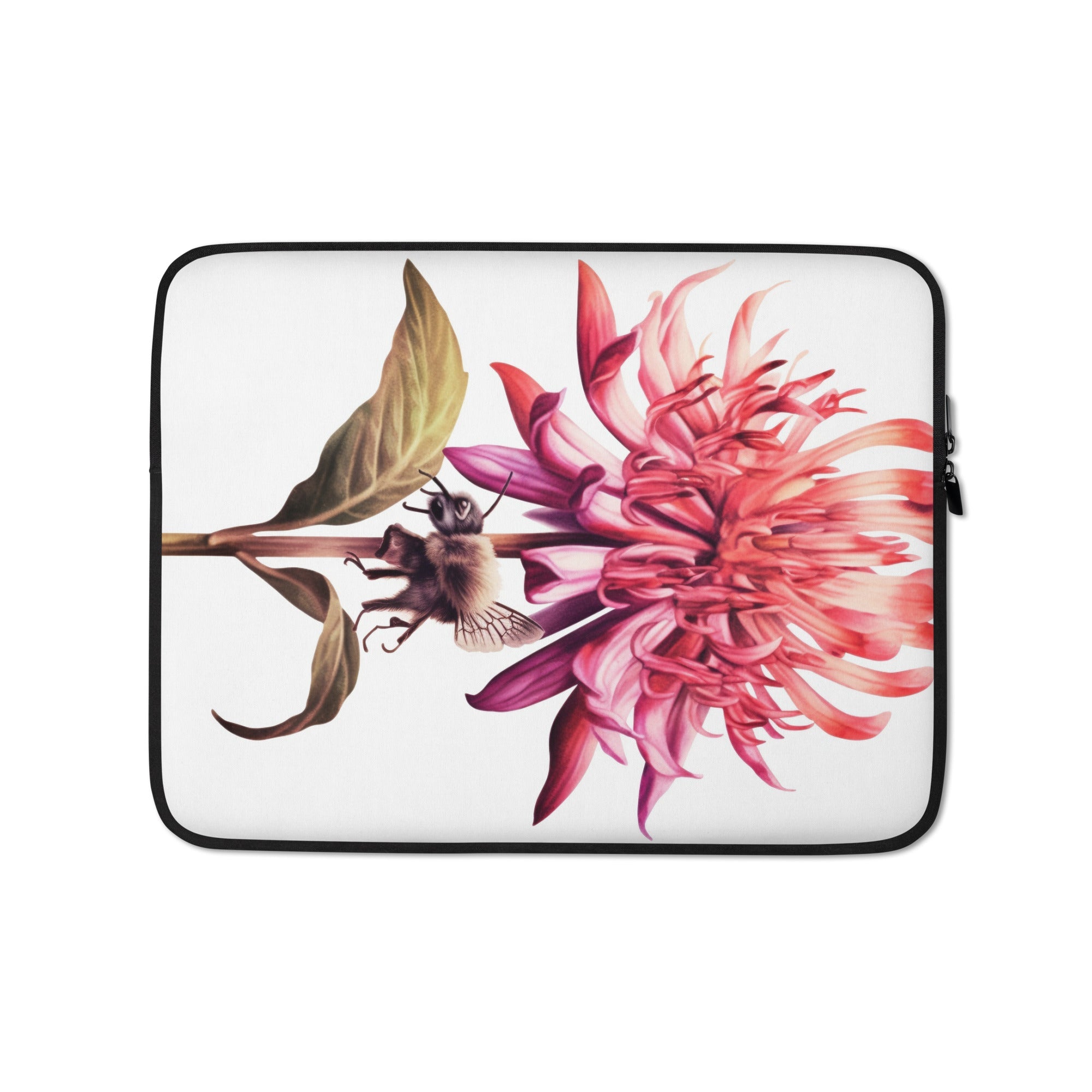 Bee Balm Flower Laptop Sleeve by Visual Verse - Image 2