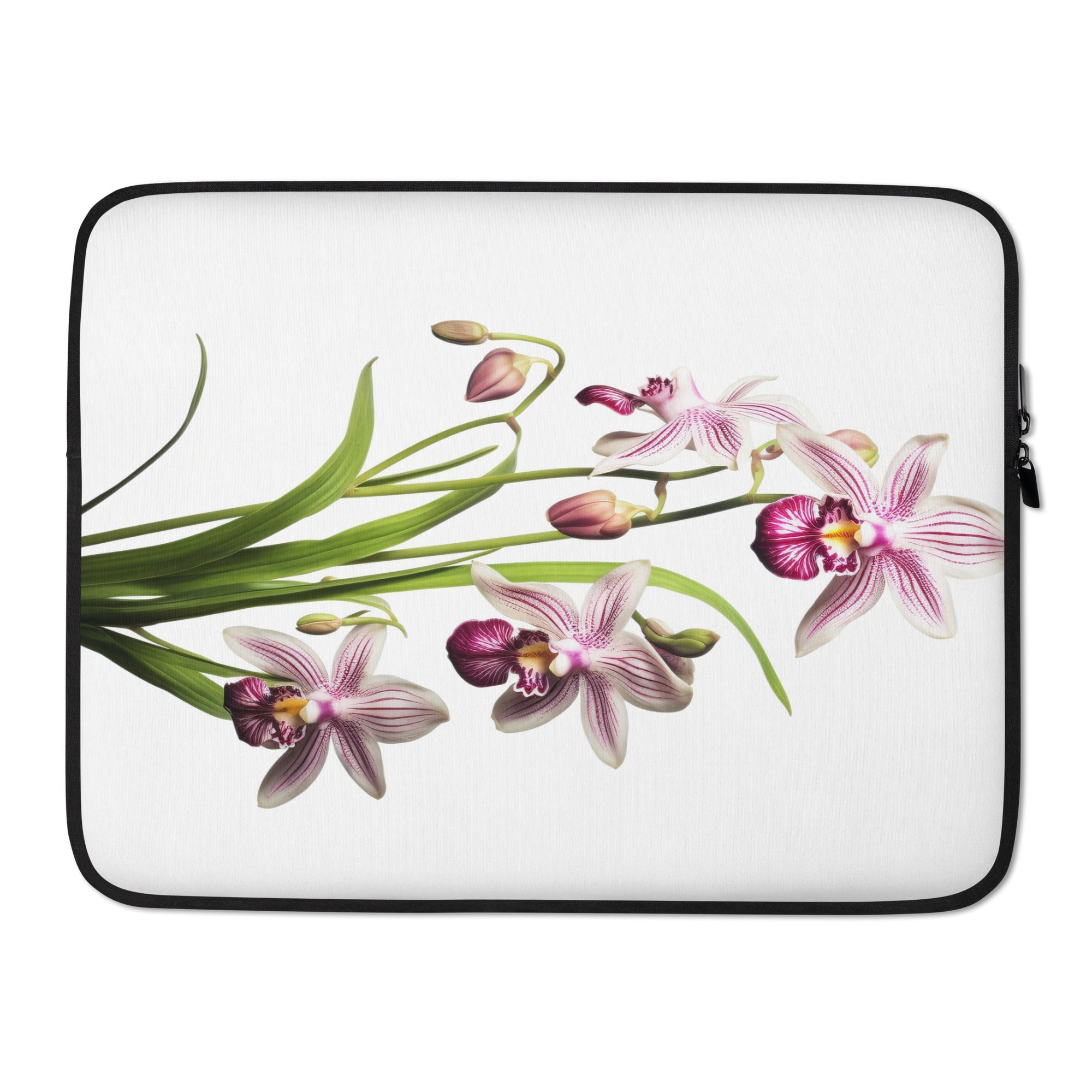 Bee Orchid Flower Laptop Sleeve by Visual Verse - Image 1