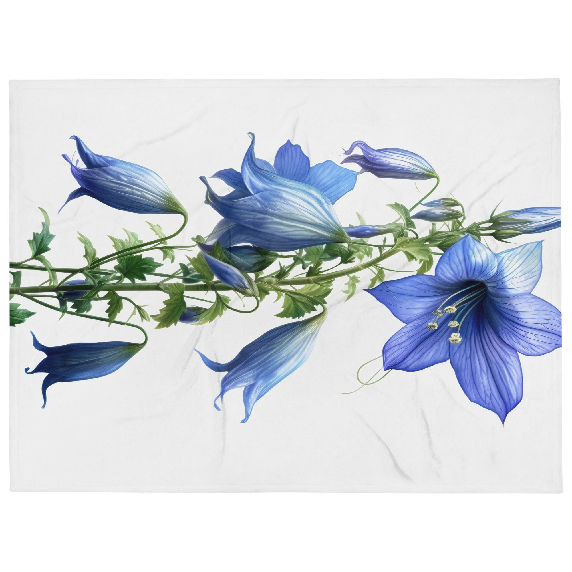 Bellflower Takion Blue Flower Blanket by Visual Verse - Image 1