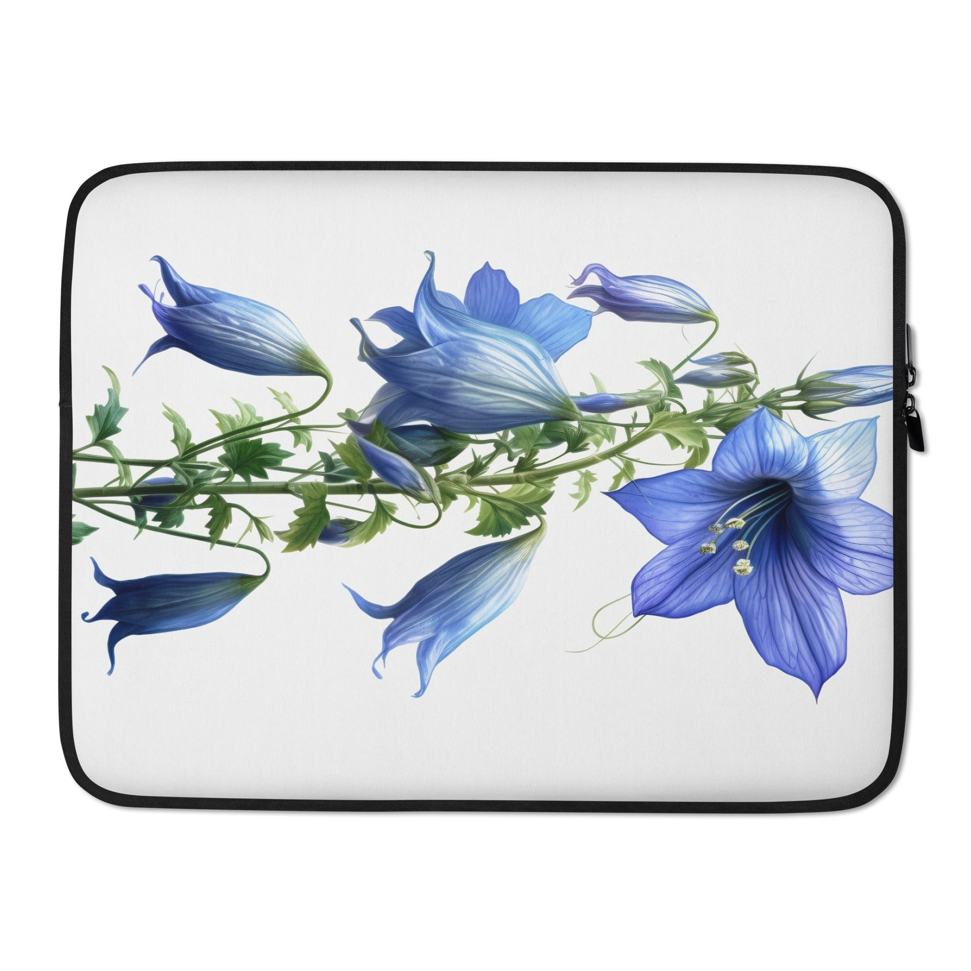 Bellflower Takion Blue Flower Laptop Sleeve by Visual Verse - Image 1