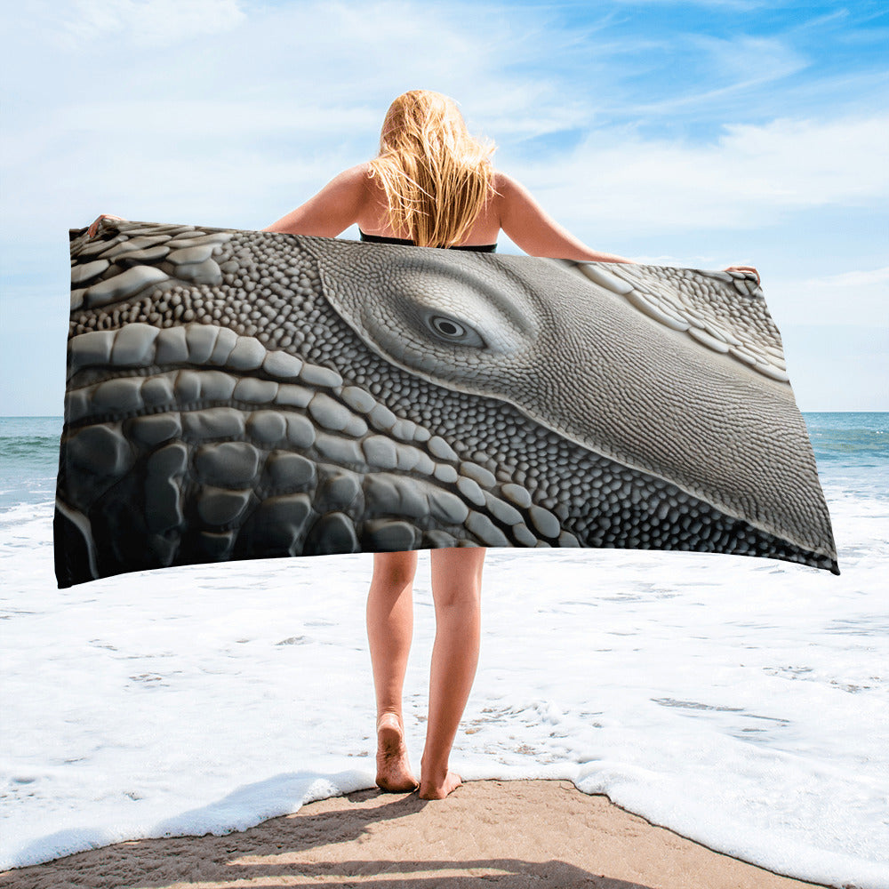 Beluga Whale Skin Beach Towel by Visual Verse - Image 2