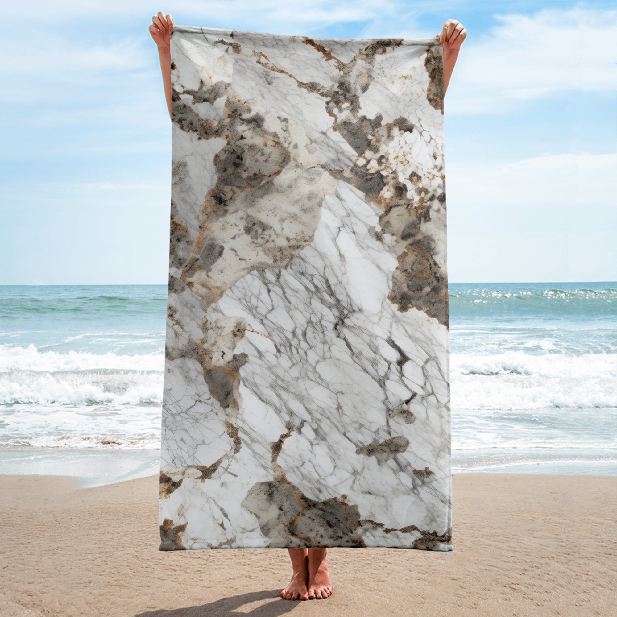 Bianco Antico Beach Towel by Visual Verse - Image 1