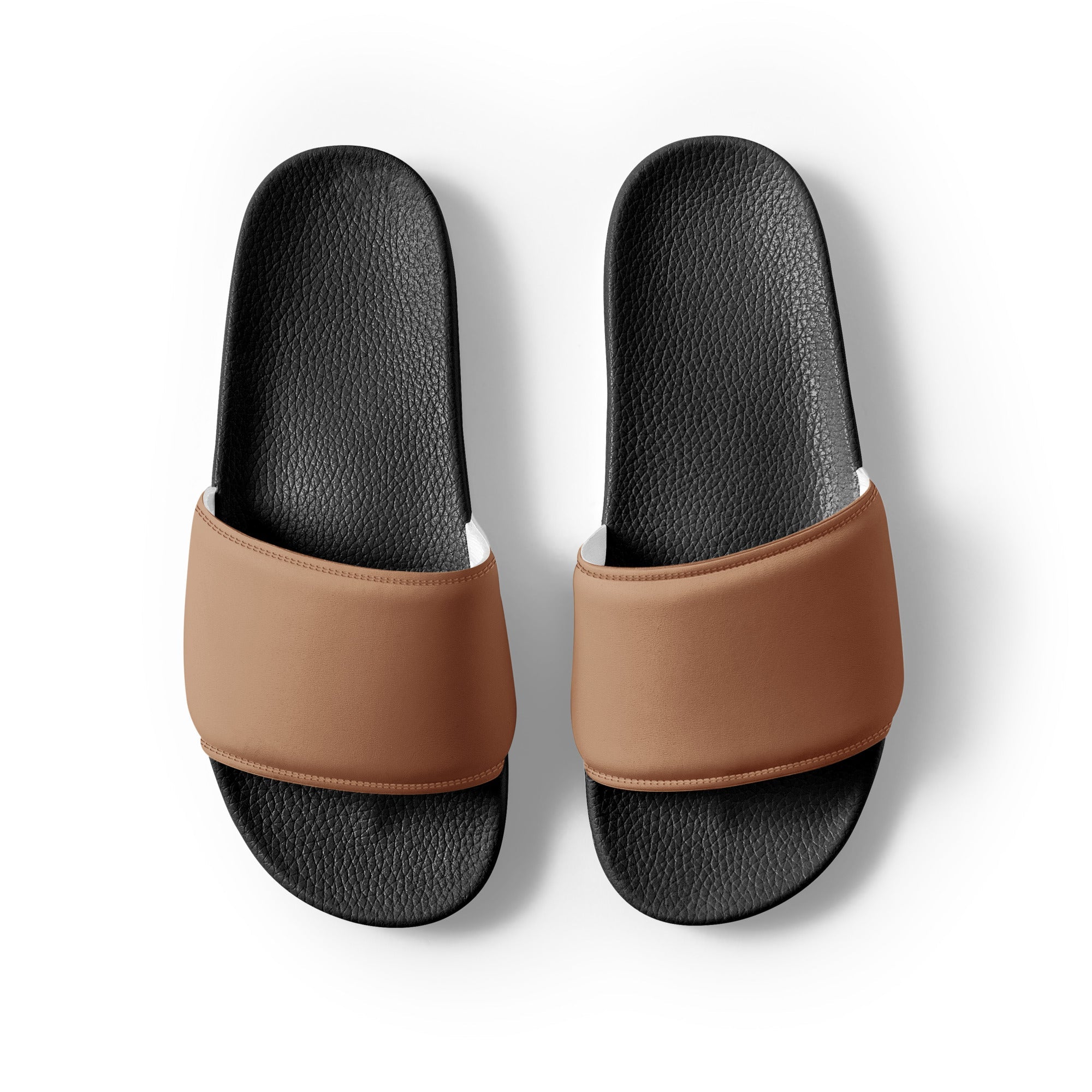 Biscuit Brown Color Men's Slides by Visual Verse - Image 2