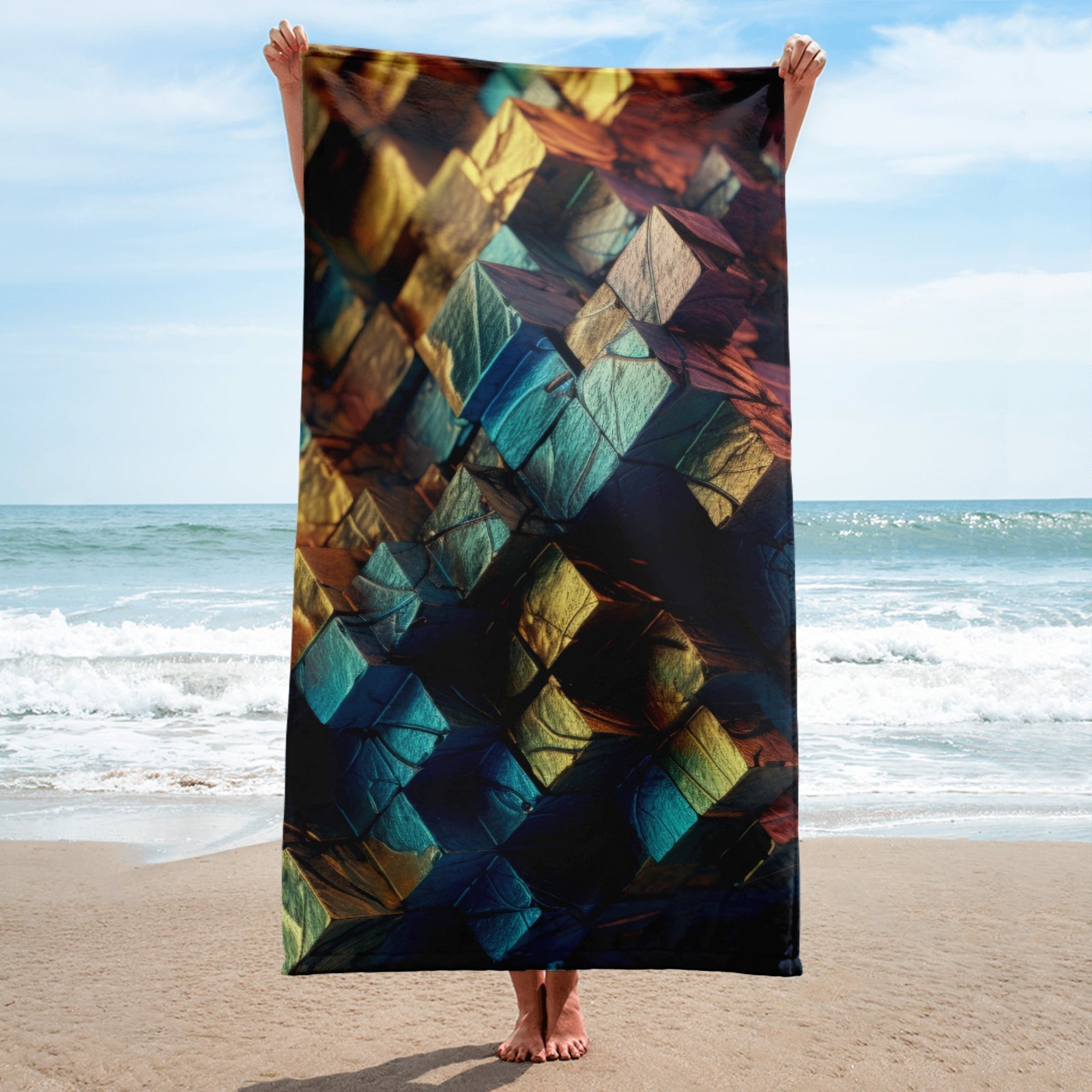 Bismuth Rock Beach Towel by Visual Verse - Image 1