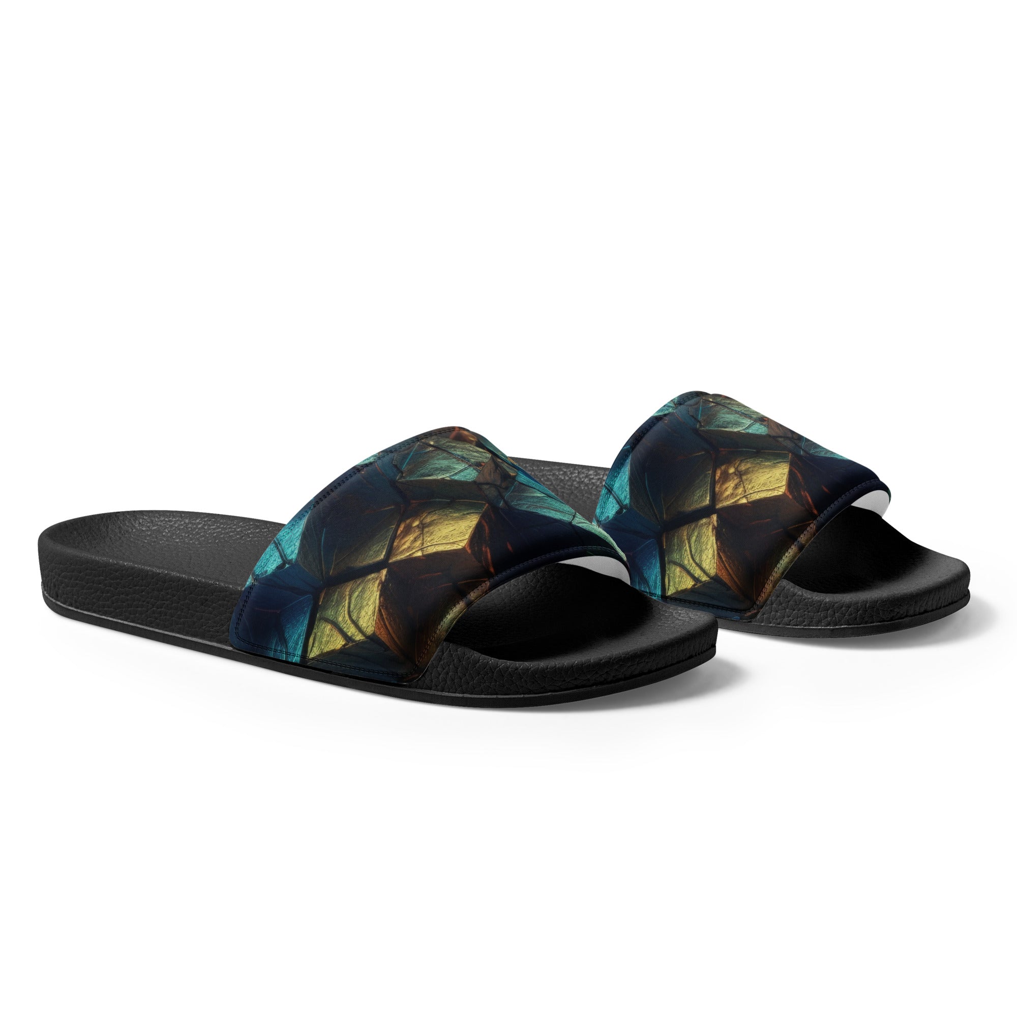 Bismuth Rock Men's Slides by Visual Verse - Image 4