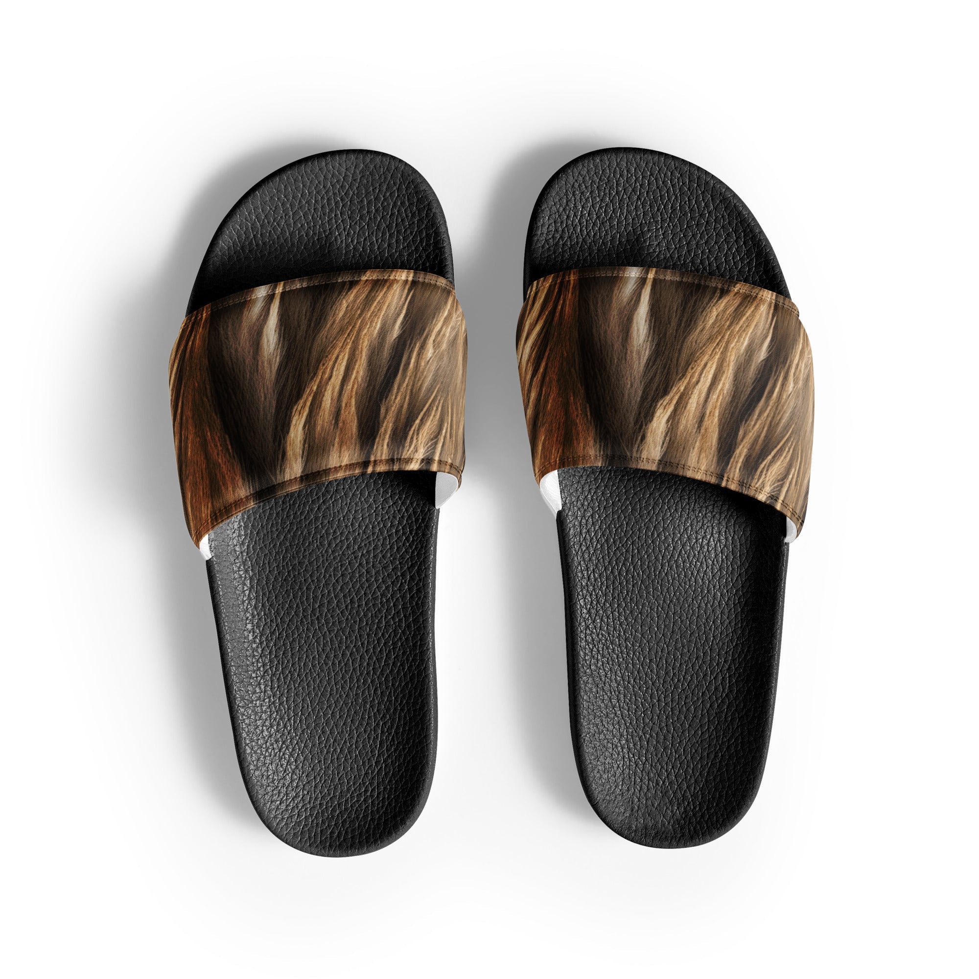 Bison Fur Men's Slides by Visual Verse - Image 1