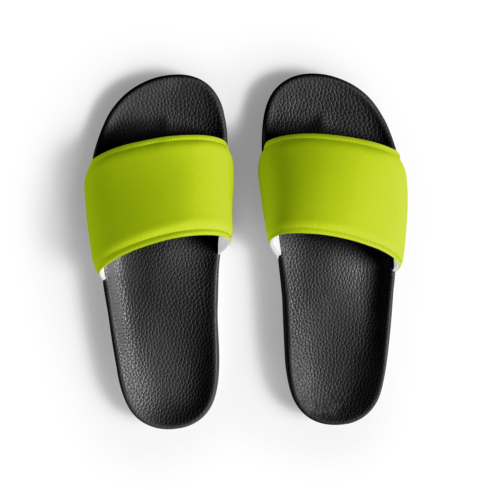 Bitter Lemon Color Men's Slides by Visual Verse - Image 1