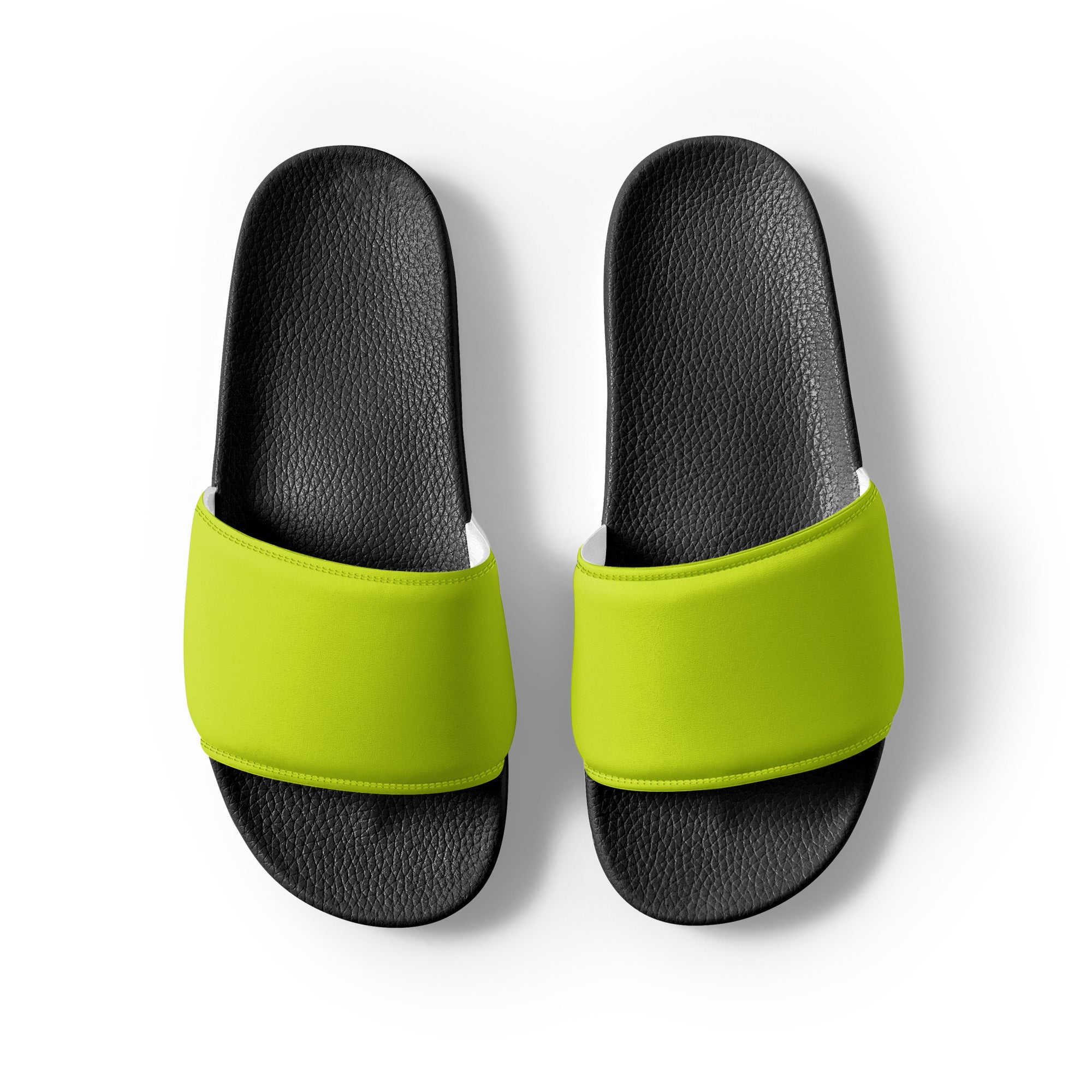 Bitter Lemon Color Men's Slides by Visual Verse - Image 2