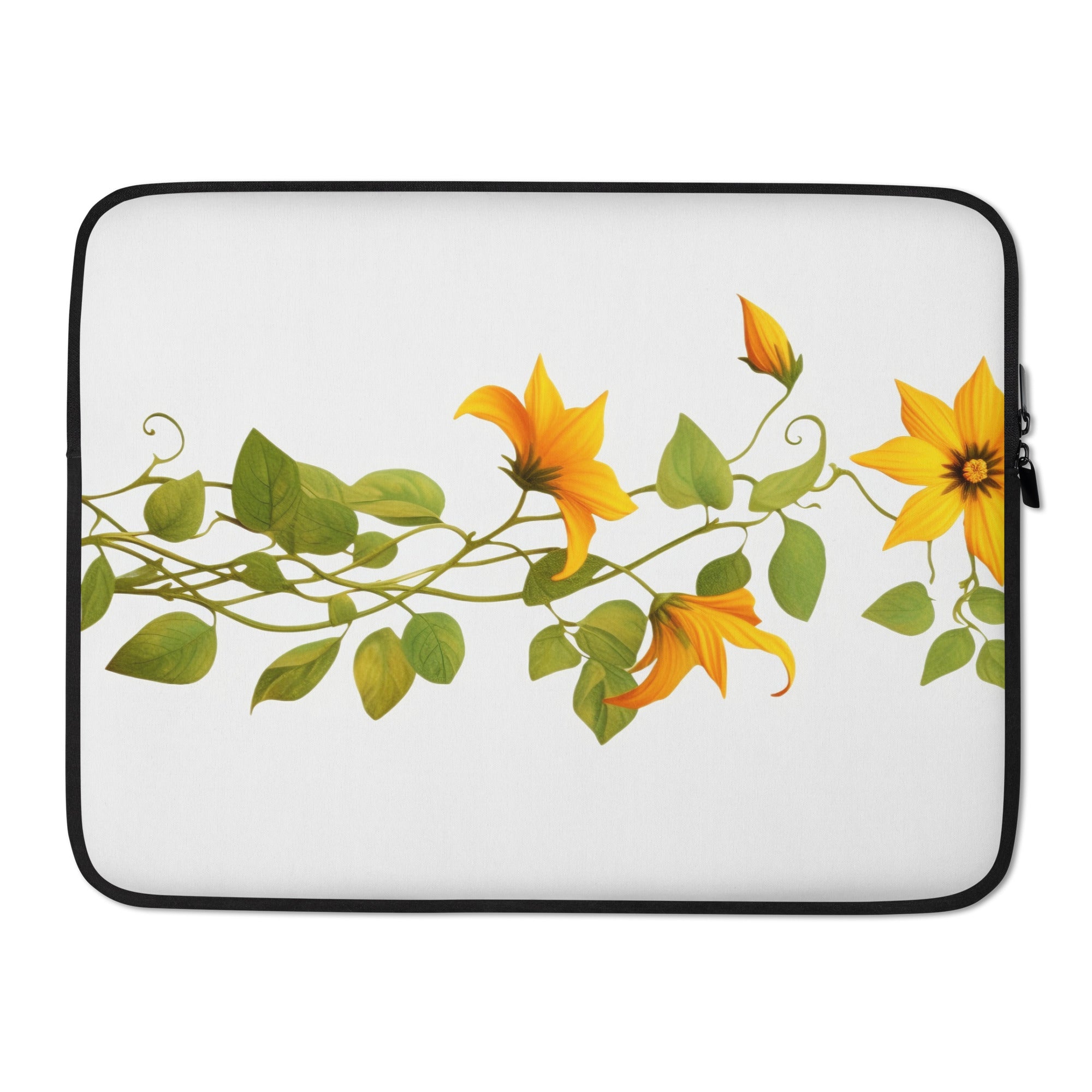 Black-Eyed Susan Vine Flower Laptop Sleeve by Visual Verse - Image 1