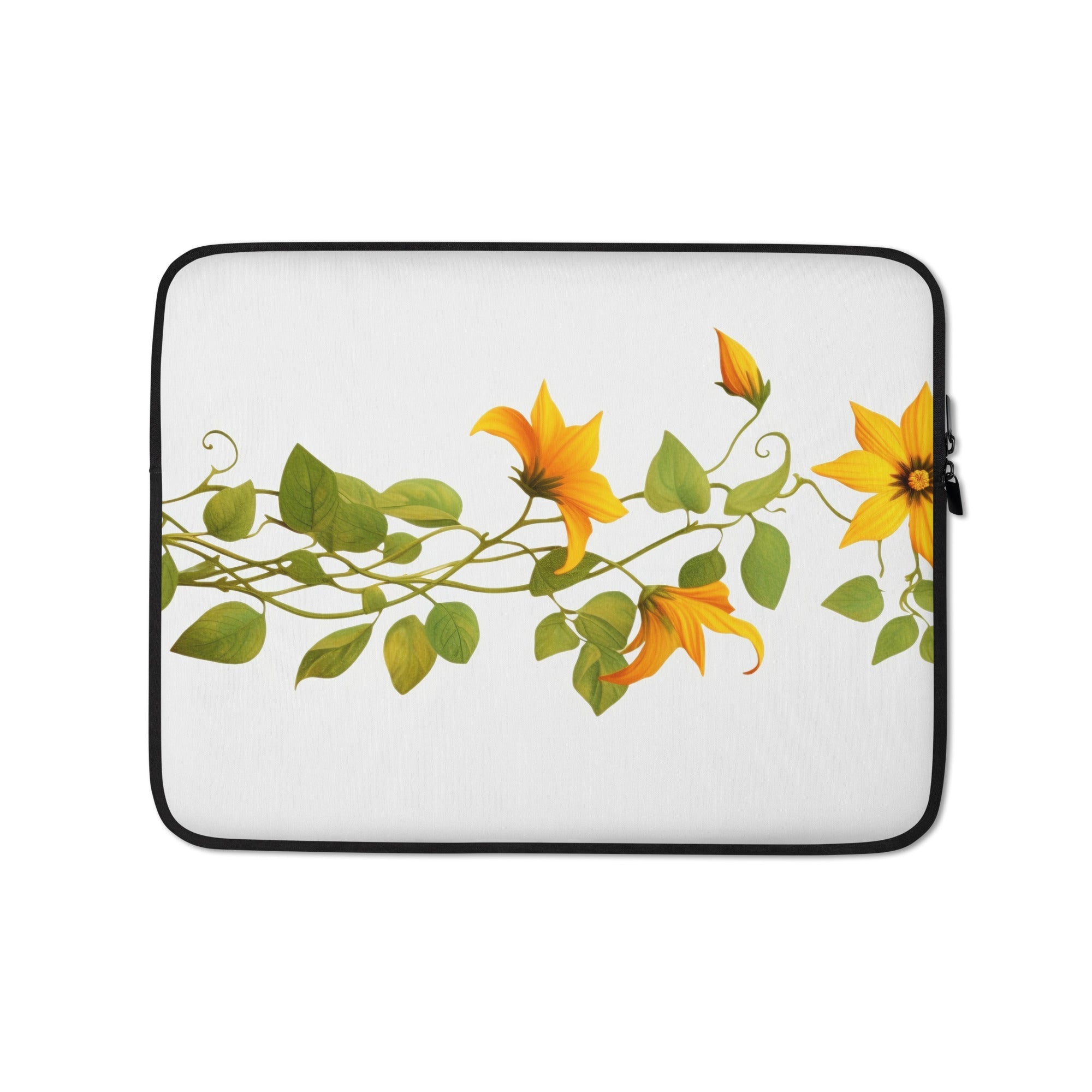 Black-Eyed Susan Vine Flower Laptop Sleeve by Visual Verse - Image 2