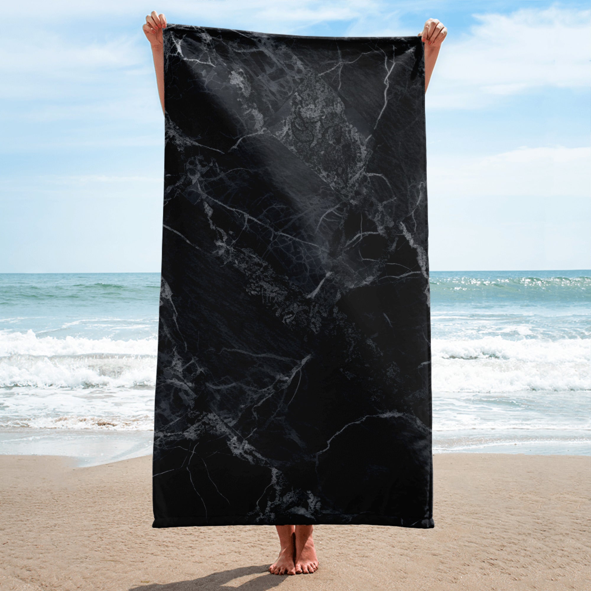 Black Forest Granite Beach Towel by Visual Verse - Image 1