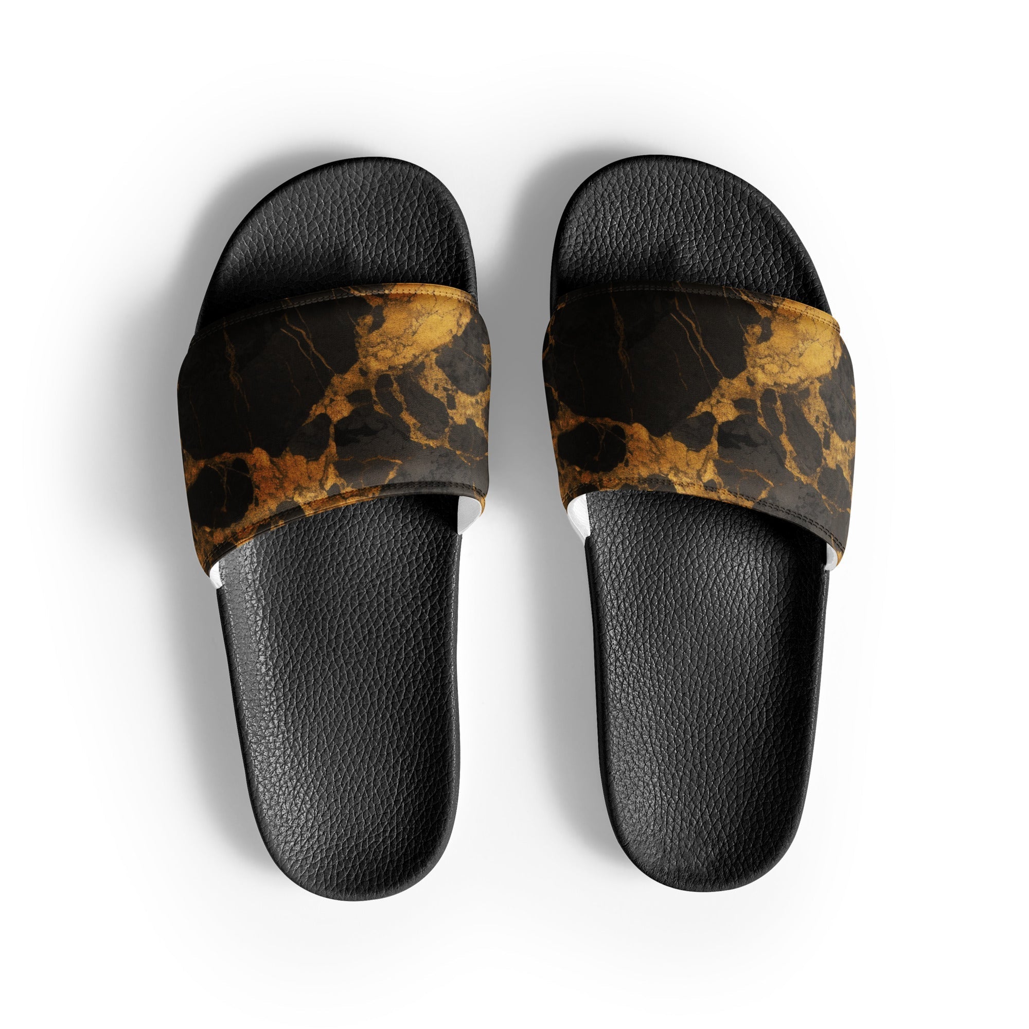 Black Golden Men's Slides by Visual Verse - Image 1