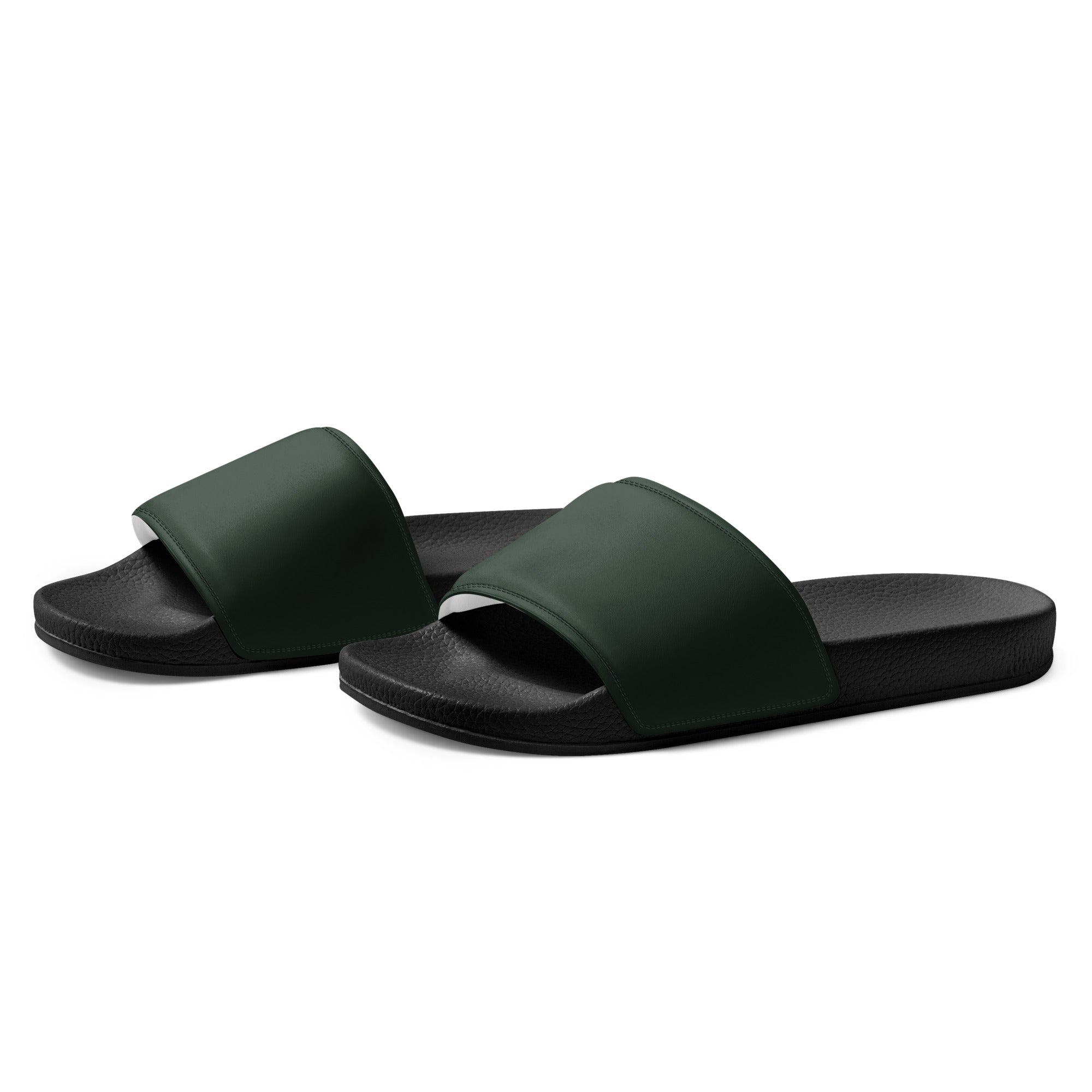 Black Leather Jacket Color Men's Slides by Visual Verse - Image 3