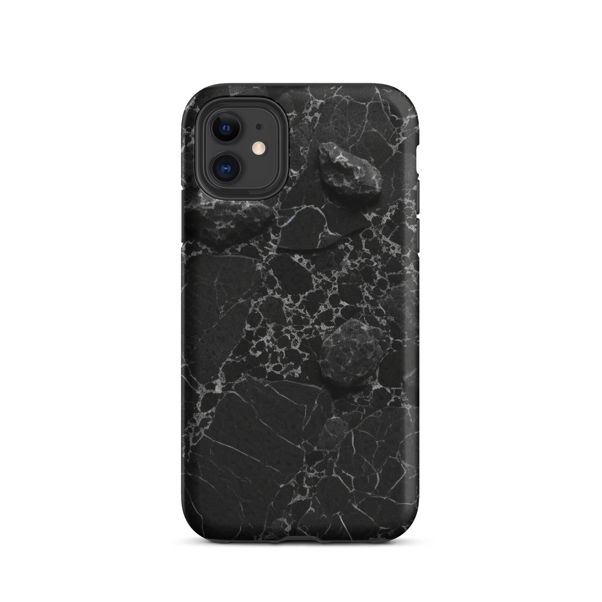 Black White Lined Granite iPhone Case by Visual Verse - Image 2