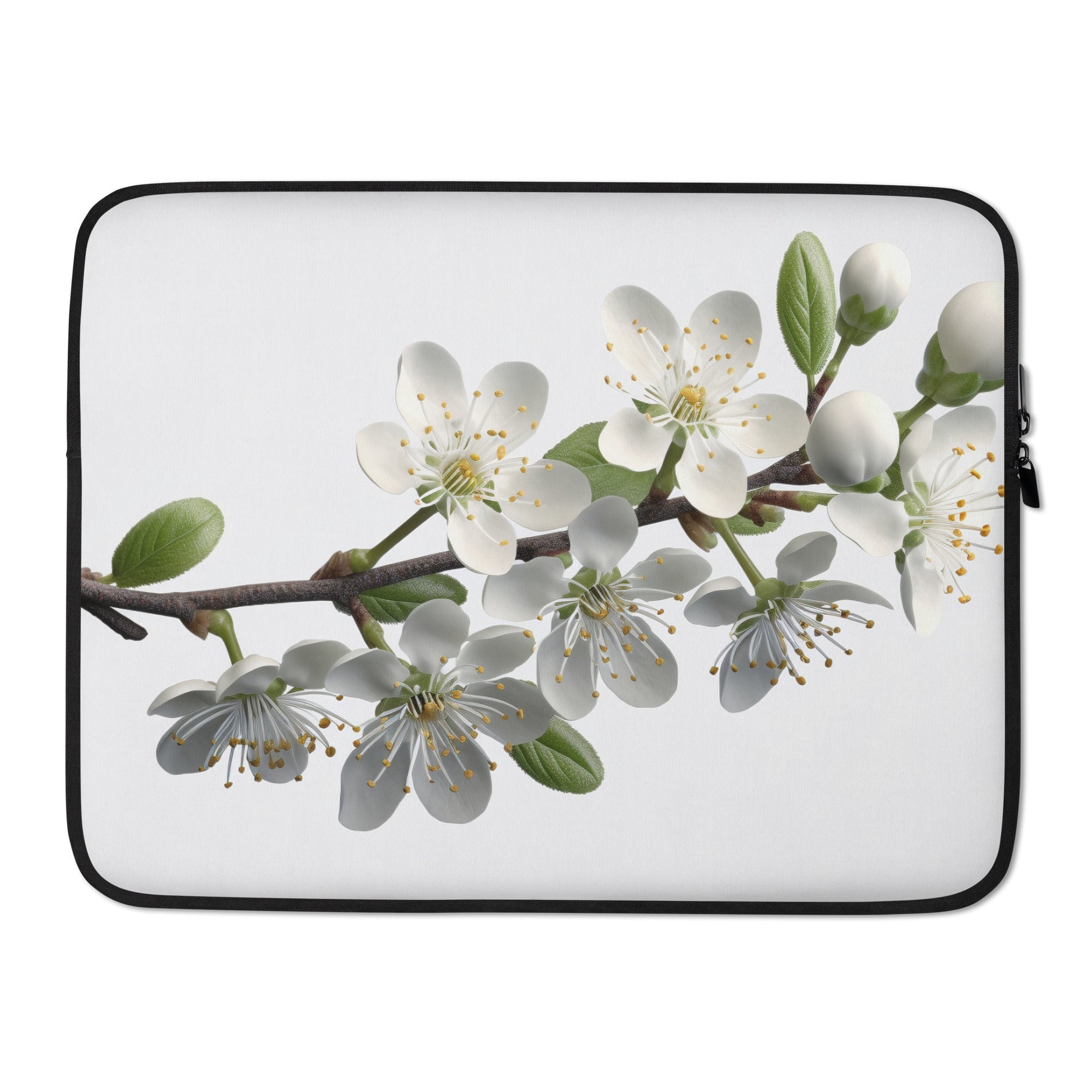 Blackthorn Flower Laptop Sleeve by Visual Verse - Image 1