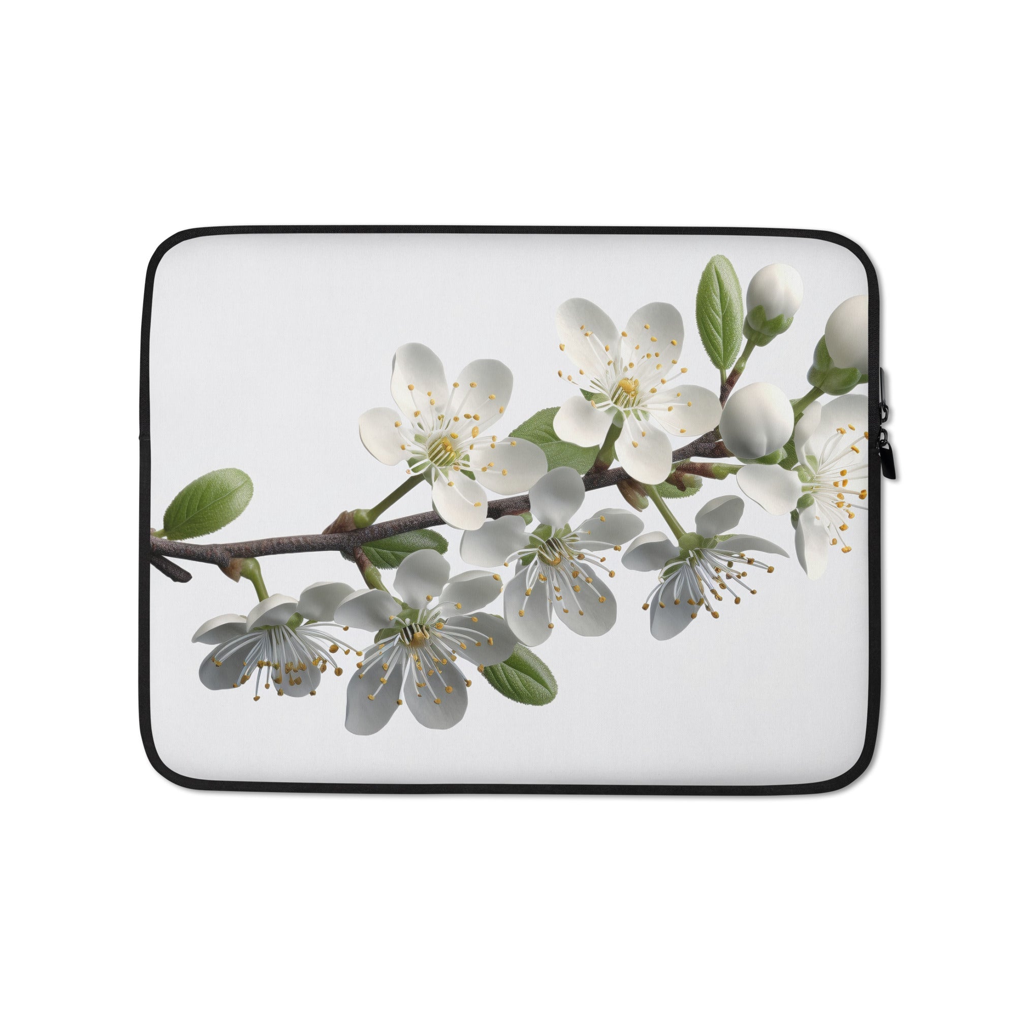 Blackthorn Flower Laptop Sleeve by Visual Verse - Image 2