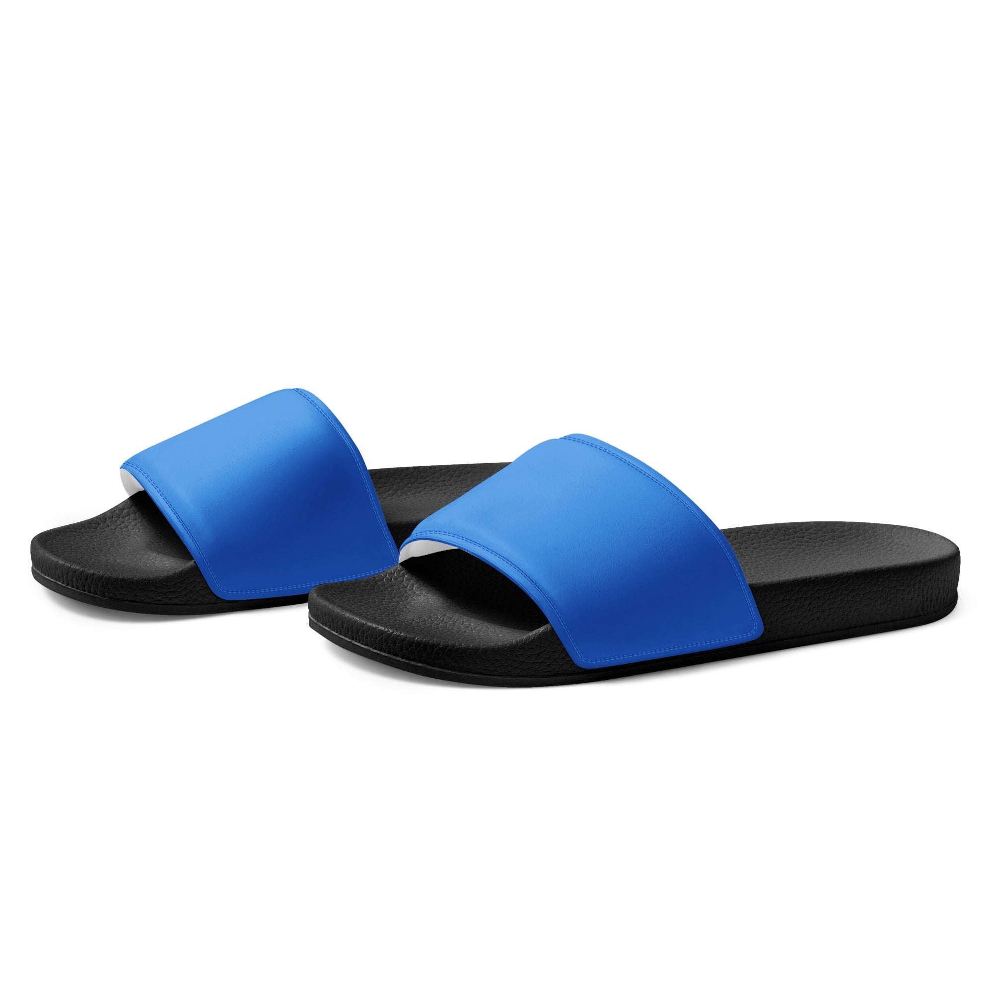 Bleu De France Color Men's Slides by Visual Verse - Image 3