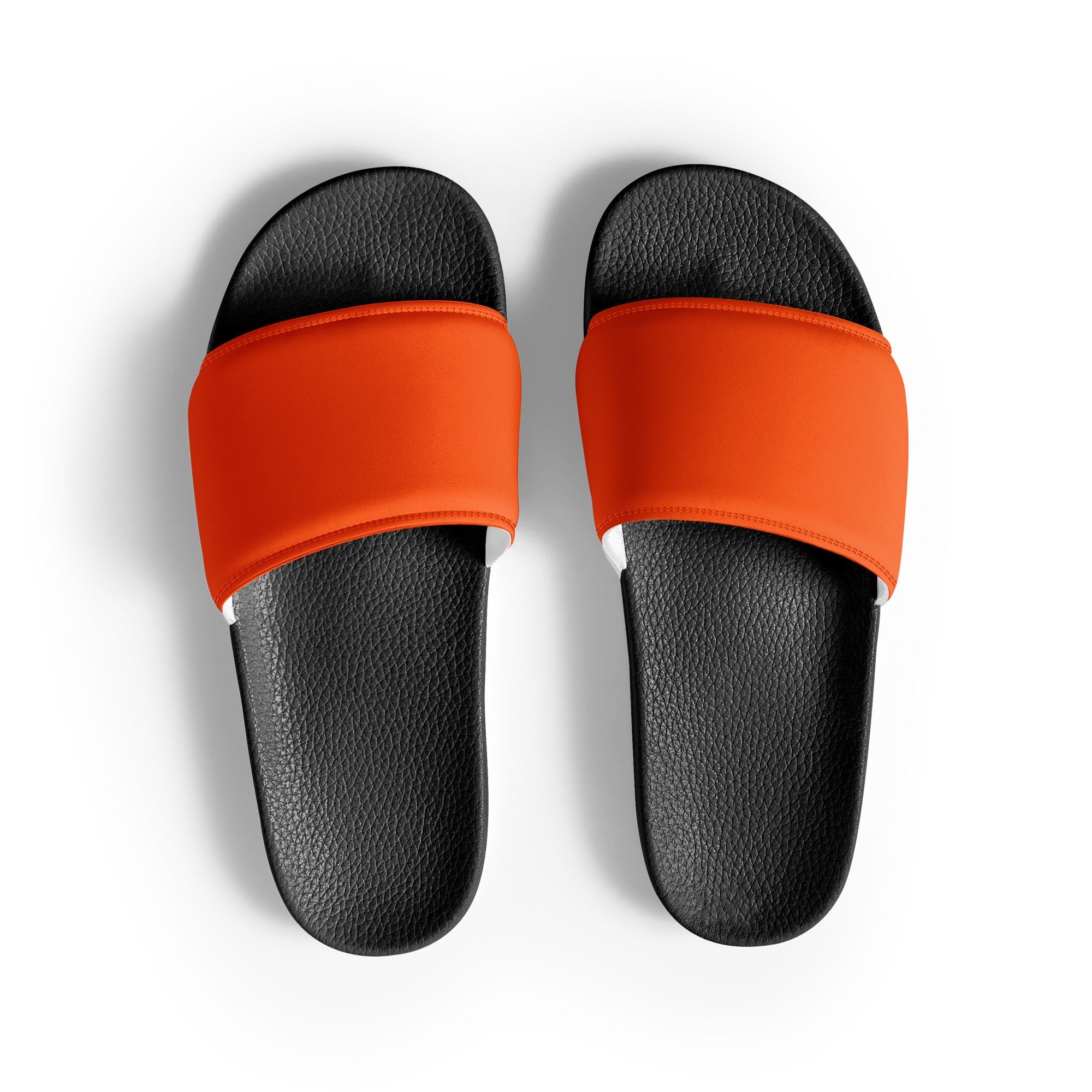 Blood Orange Color Men's Slides by Visual Verse - Image 1