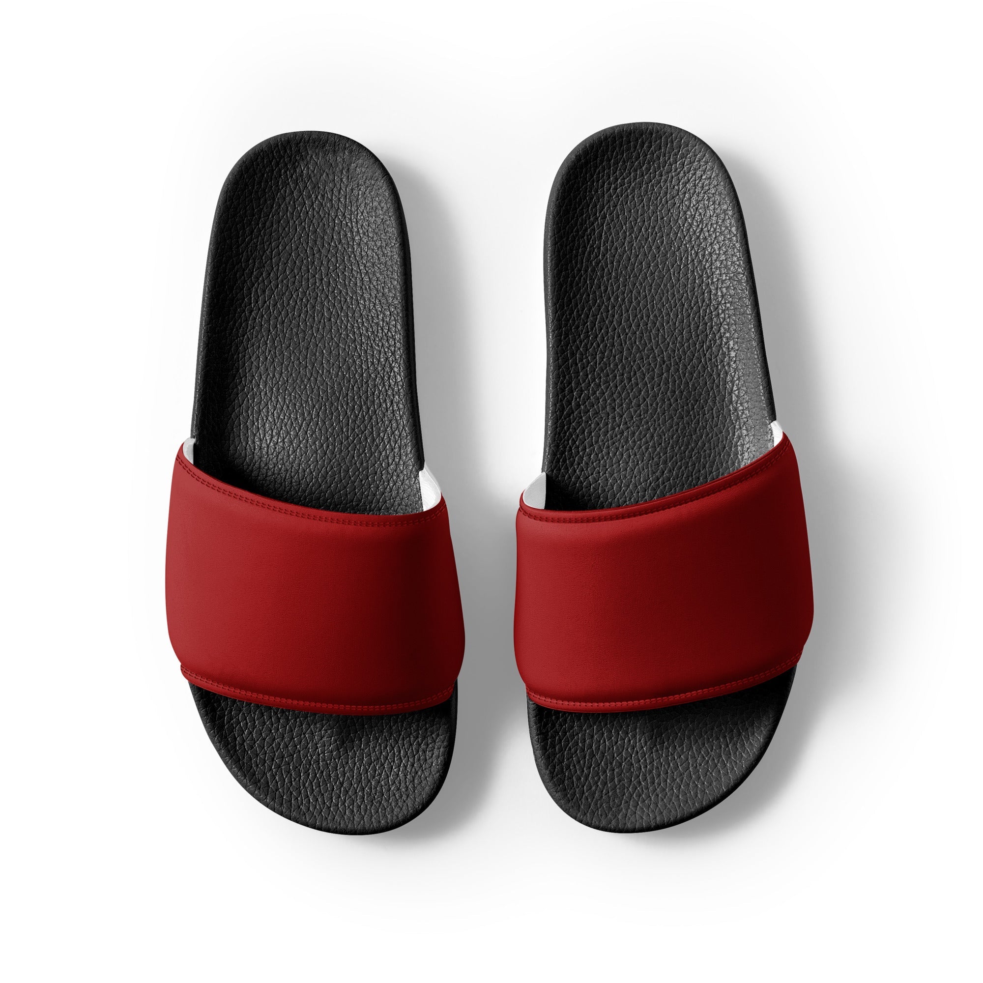 Blood Red Color Men's Slides by Visual Verse - Image 2