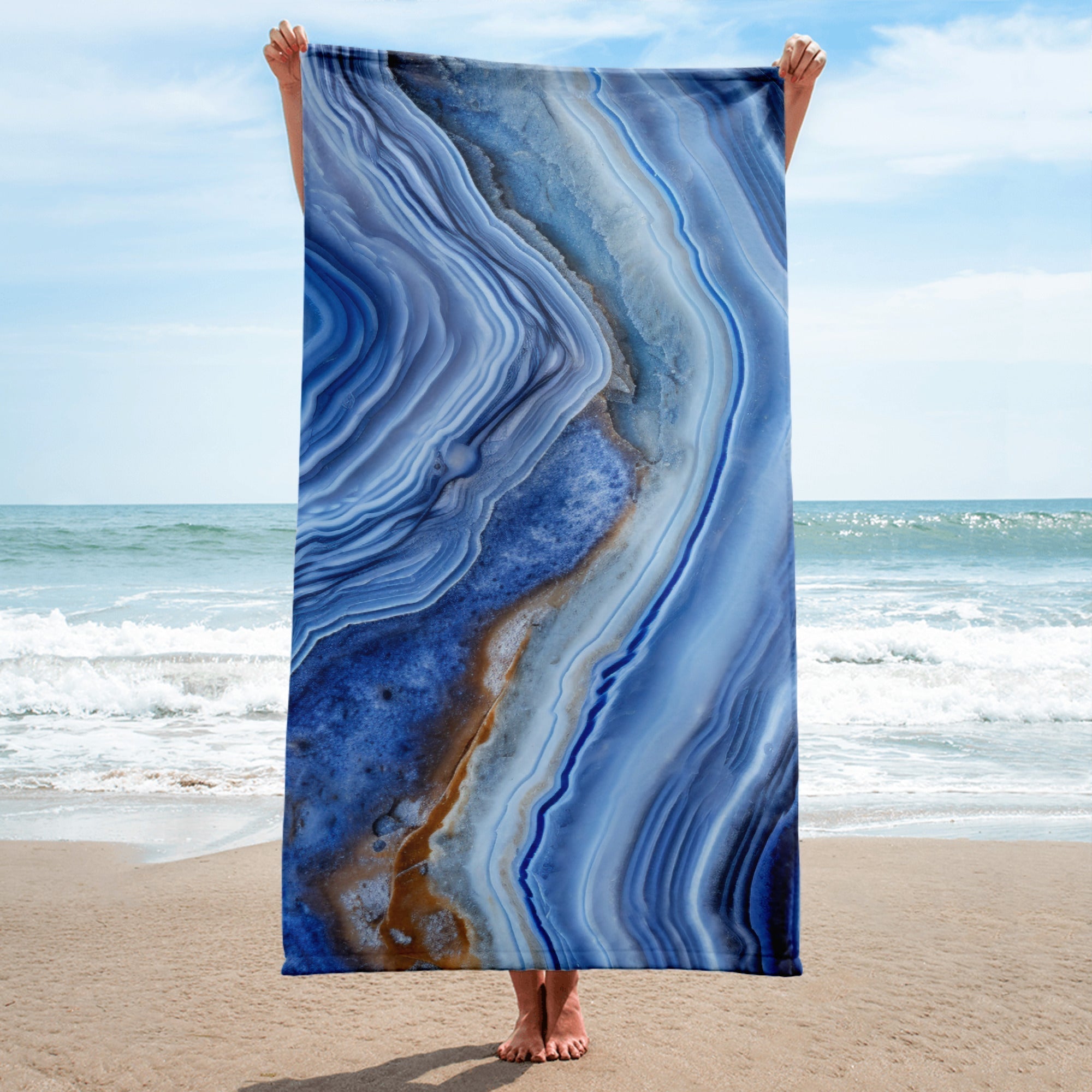 Blue Agate Beach Towel by Visual Verse - Image 1