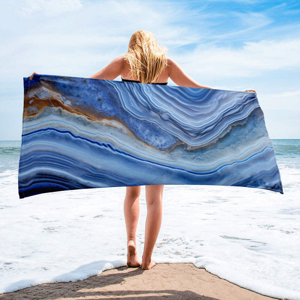 Blue Agate Beach Towel by Visual Verse - Image 2