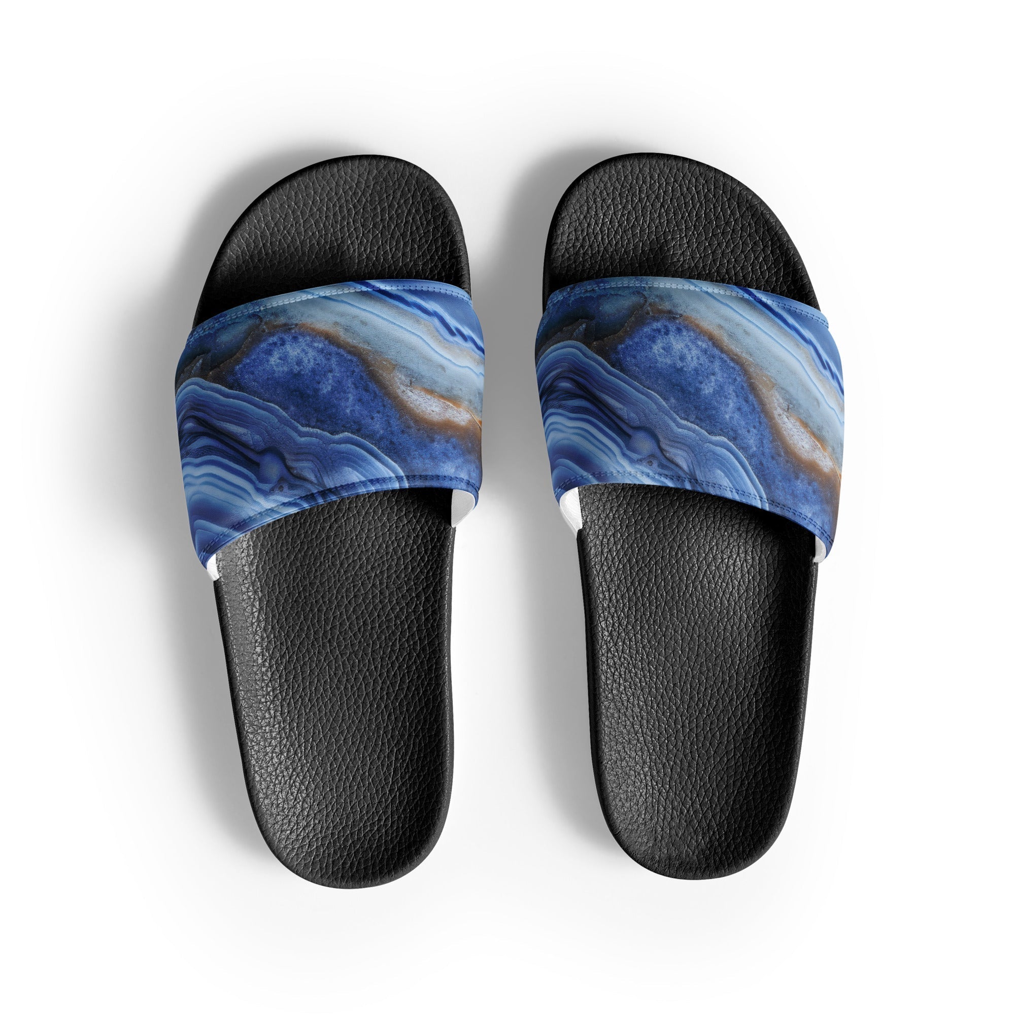 Blue Agate Men's Slides by Visual Verse - Image 1