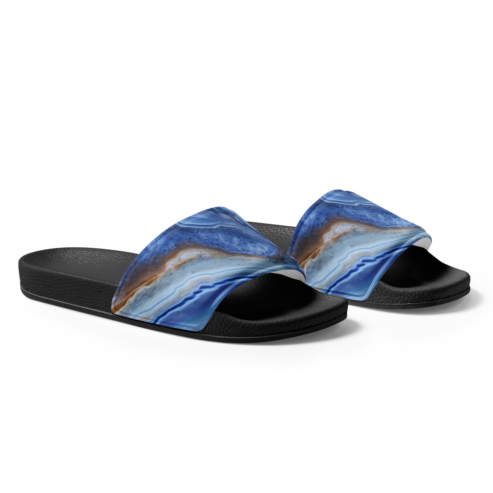 Blue Agate Men's Slides by Visual Verse - Image 4