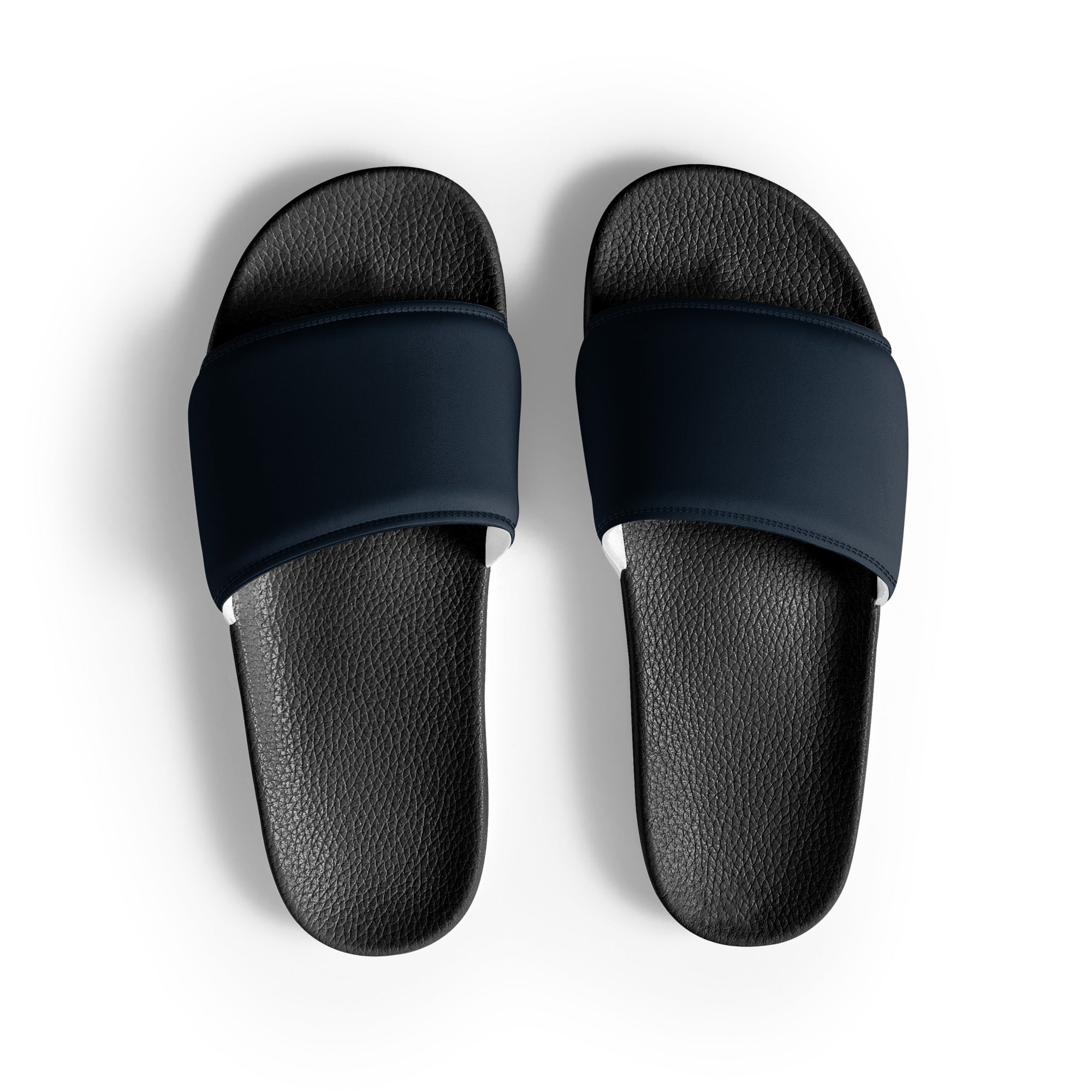 Blue Bark Color Men's Slides by Visual Verse - Image 1