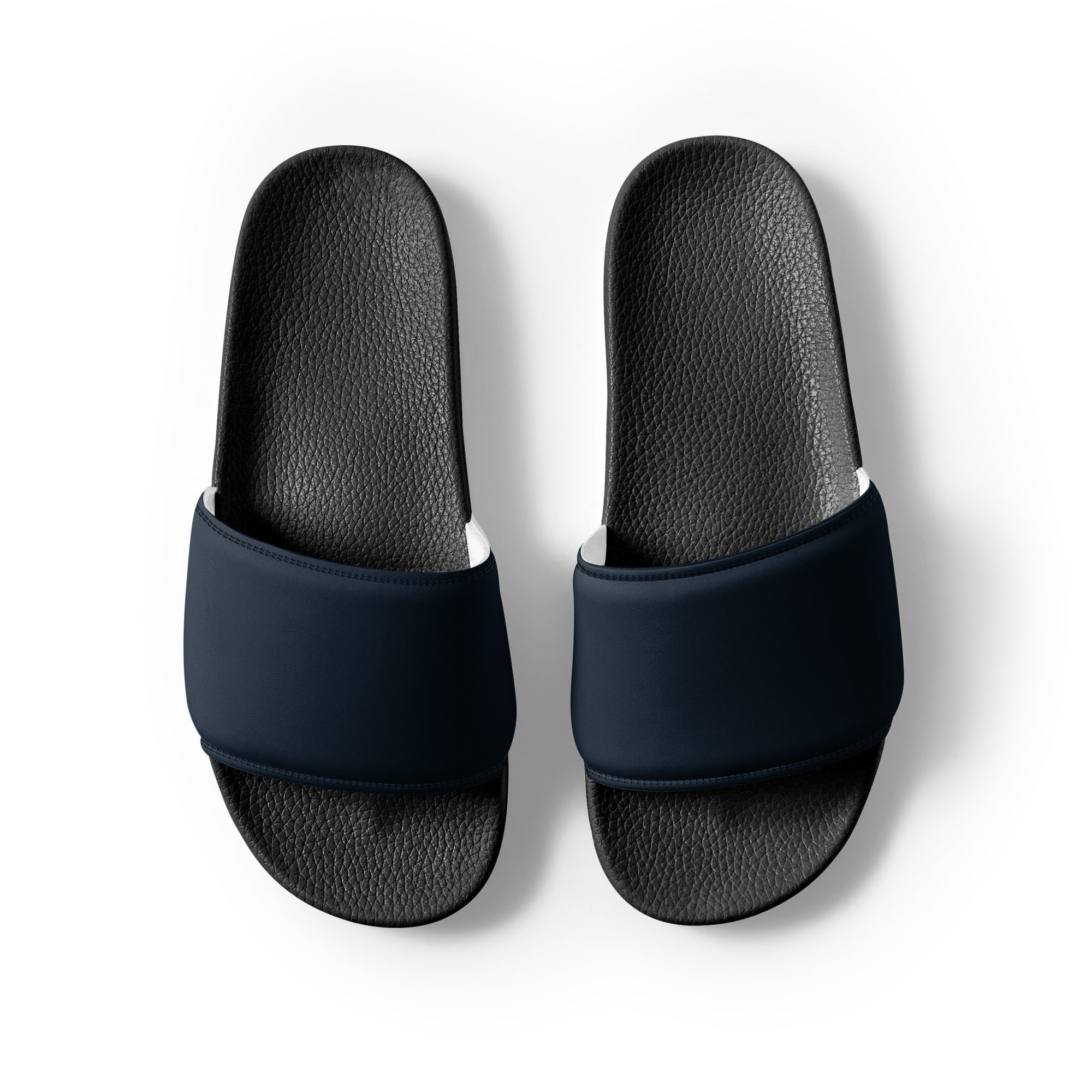 Blue Bark Color Men's Slides by Visual Verse - Image 2