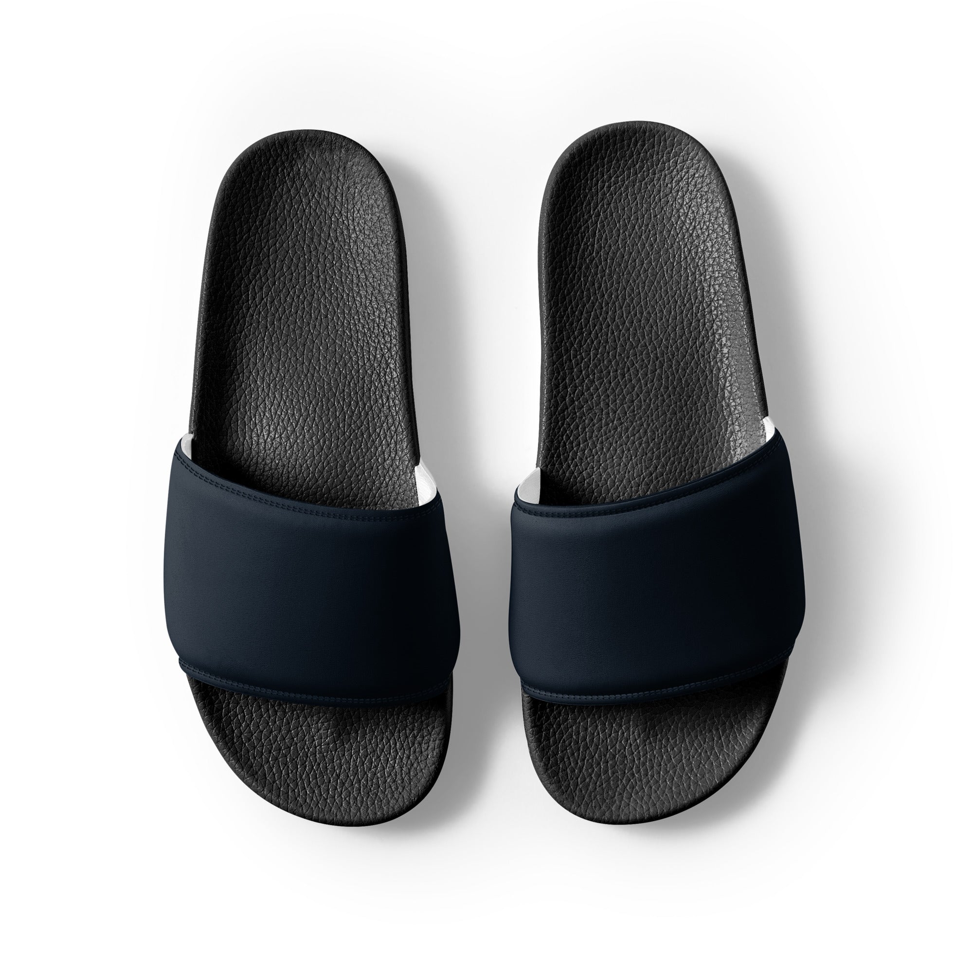 Blue Charcoal Color Men's Slides by Visual Verse - Image 2