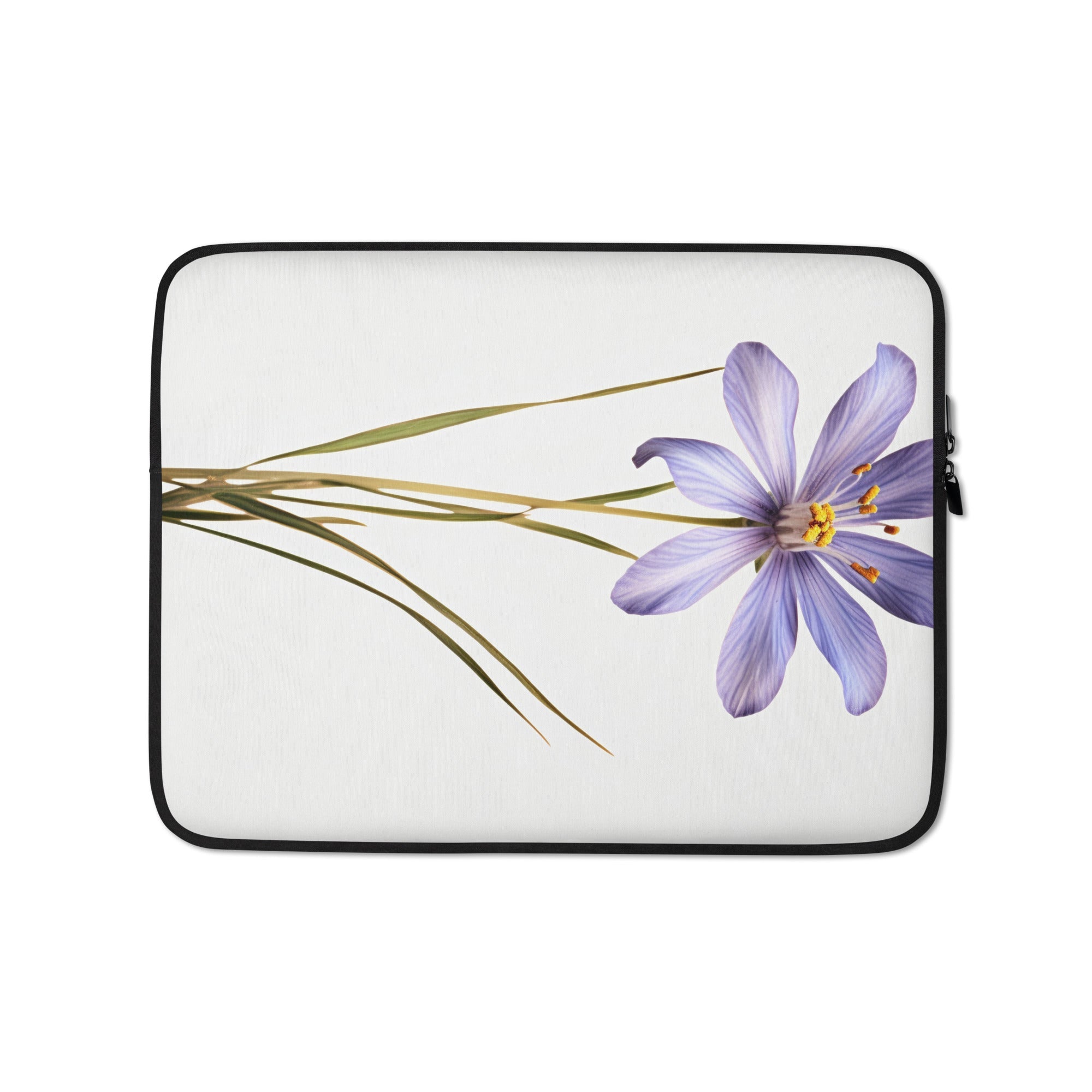 Blue-Eyed Grass Flower Laptop Sleeve by Visual Verse - Image 2