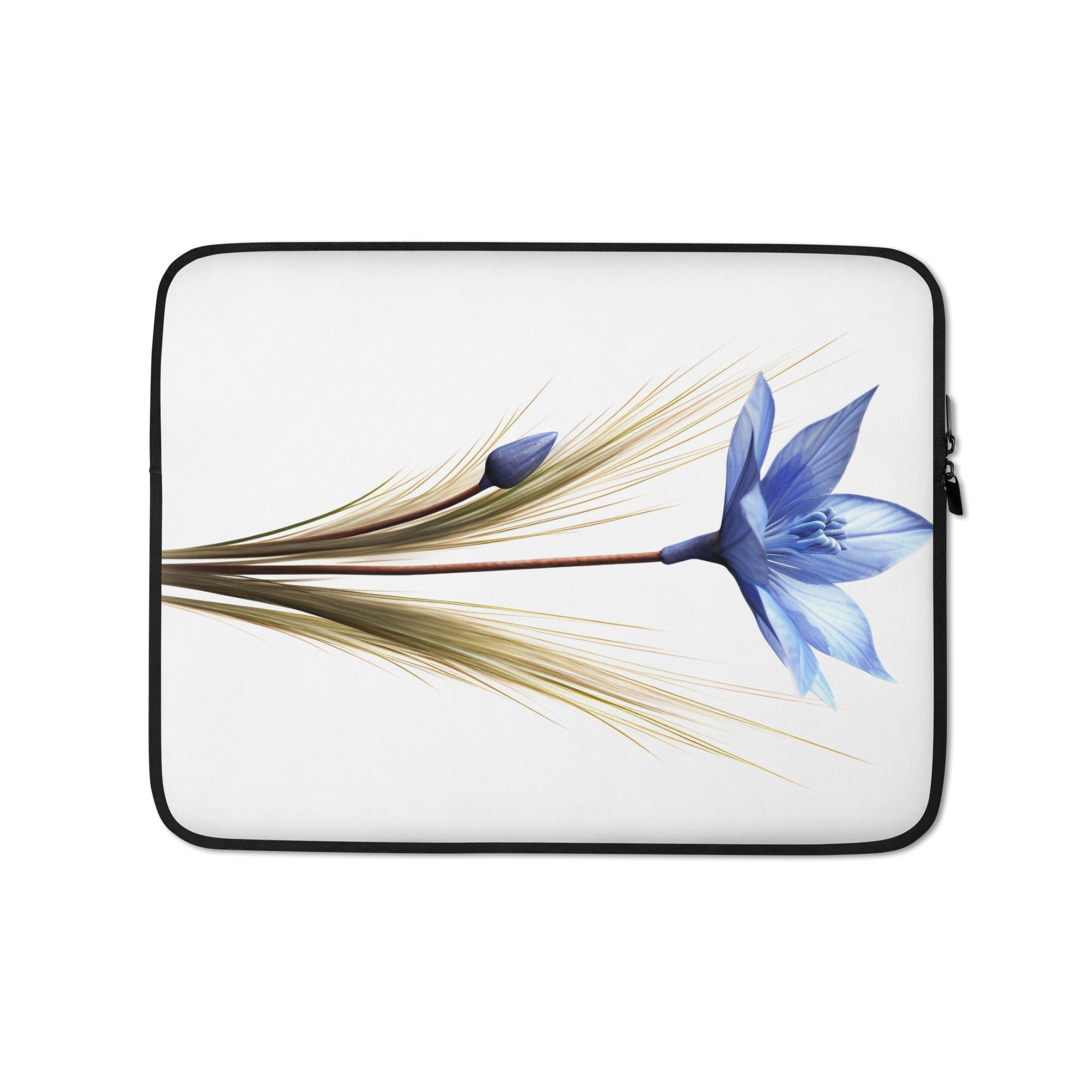 Blue Fescue Flower Laptop Sleeve by Visual Verse - Image 2