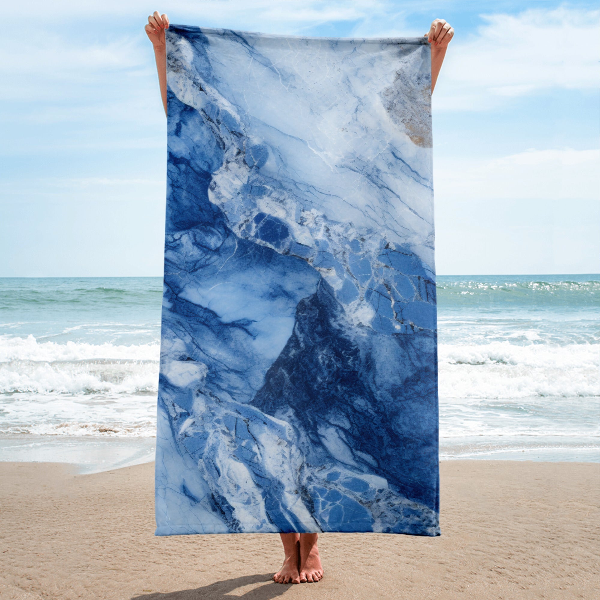 Blue Granite Beach Towel by Visual Verse - Image 1