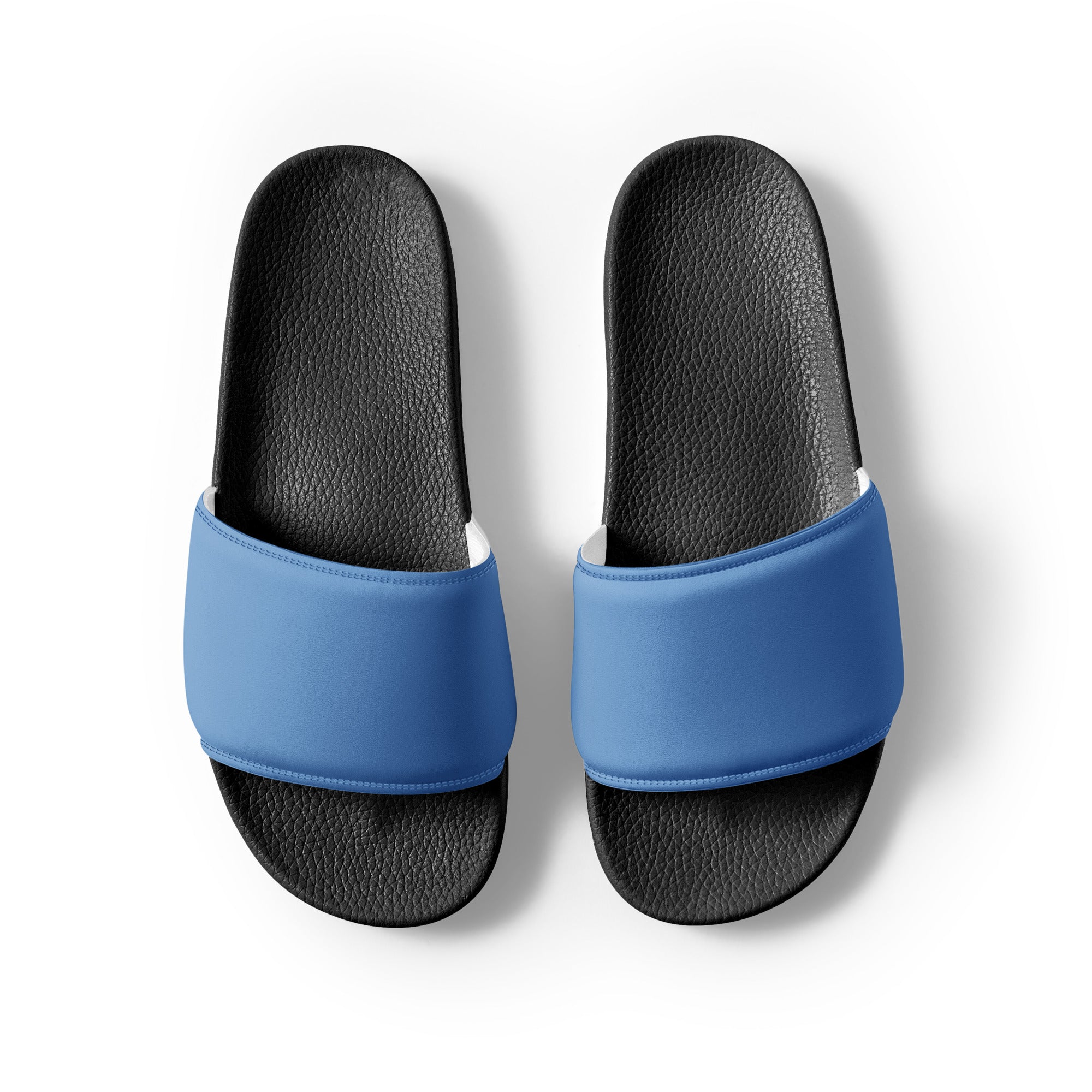 Blue Gray Color Men's Slides by Visual Verse - Image 2