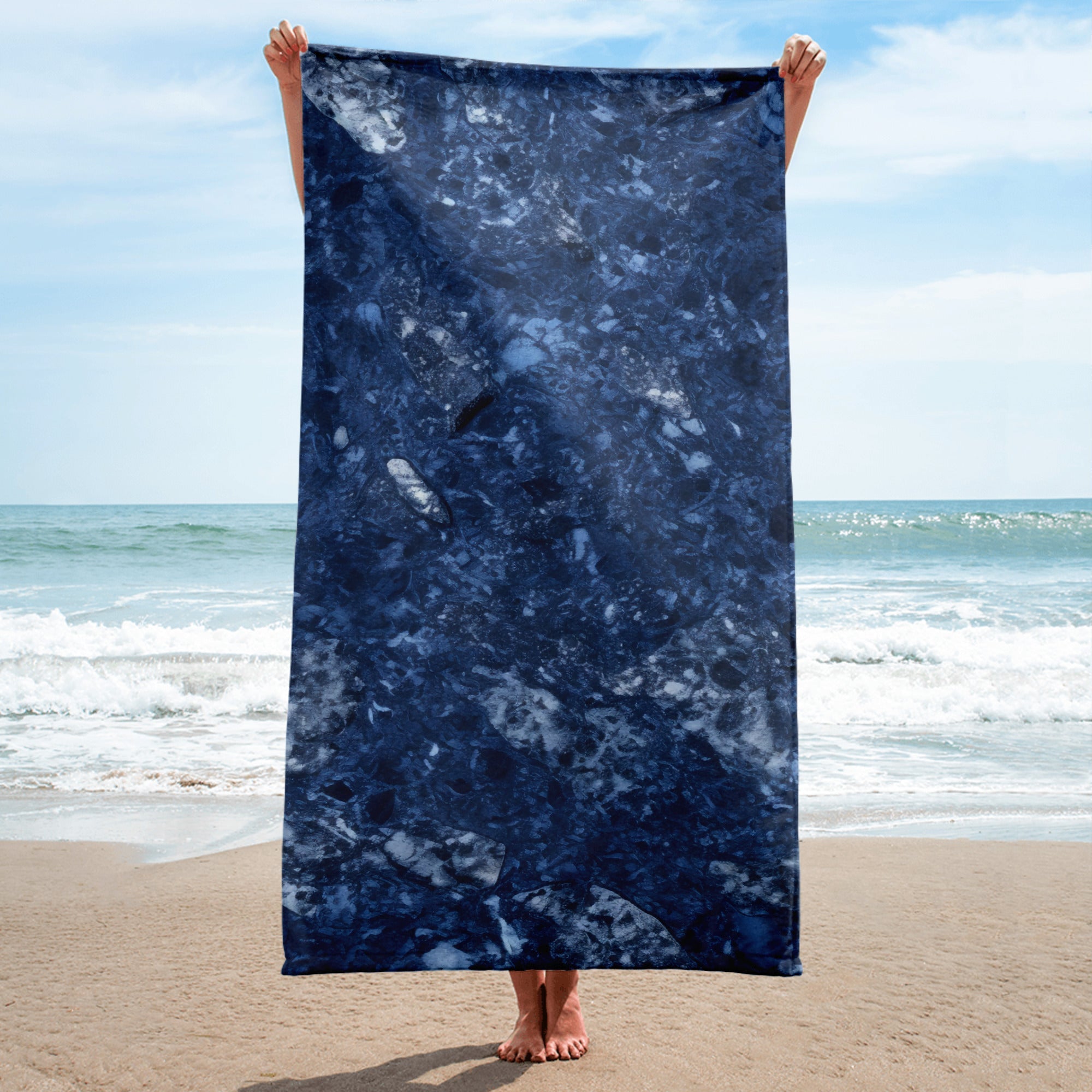 Blue Pearl Granite Beach Towel by Visual Verse - Image 1