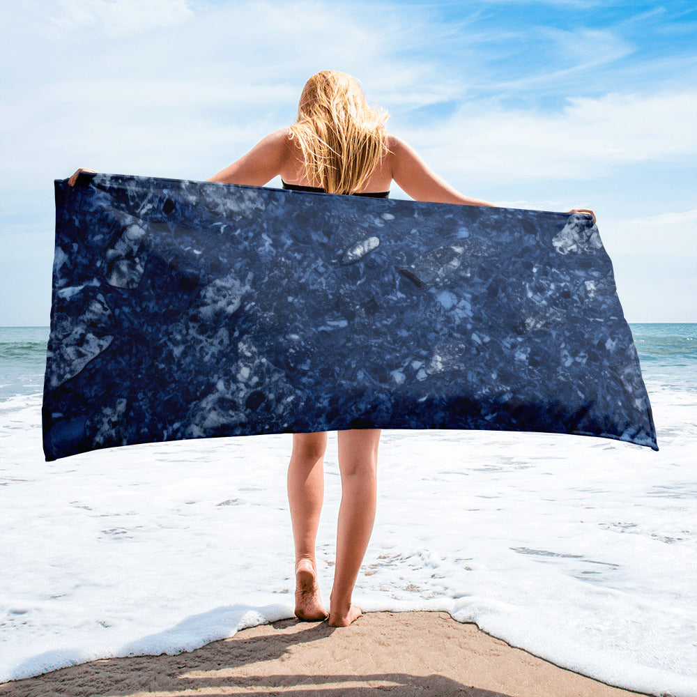 Blue Pearl Granite Beach Towel by Visual Verse - Image 2