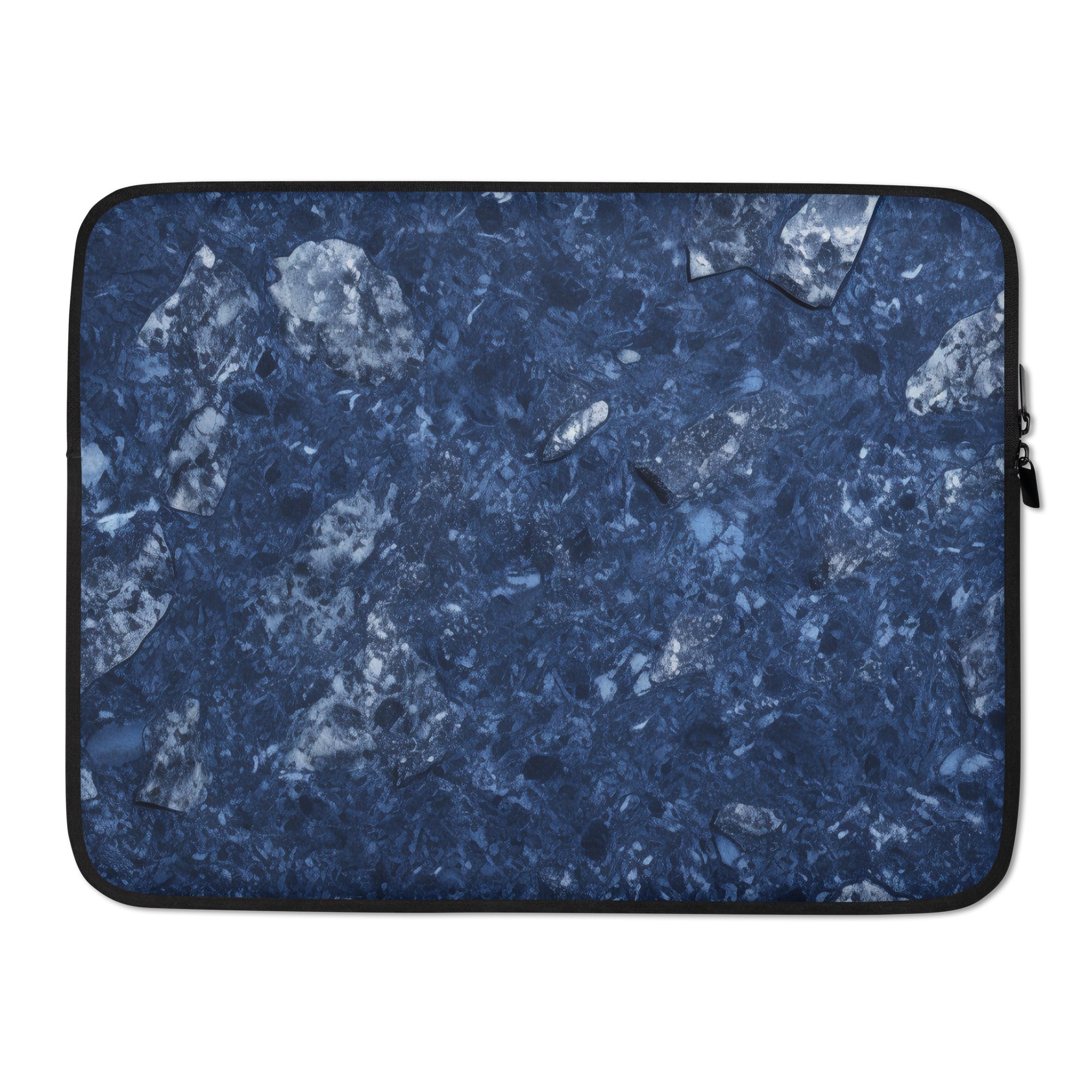 Blue Pearl Granite Laptop Sleeve by Visual Verse - Image 1