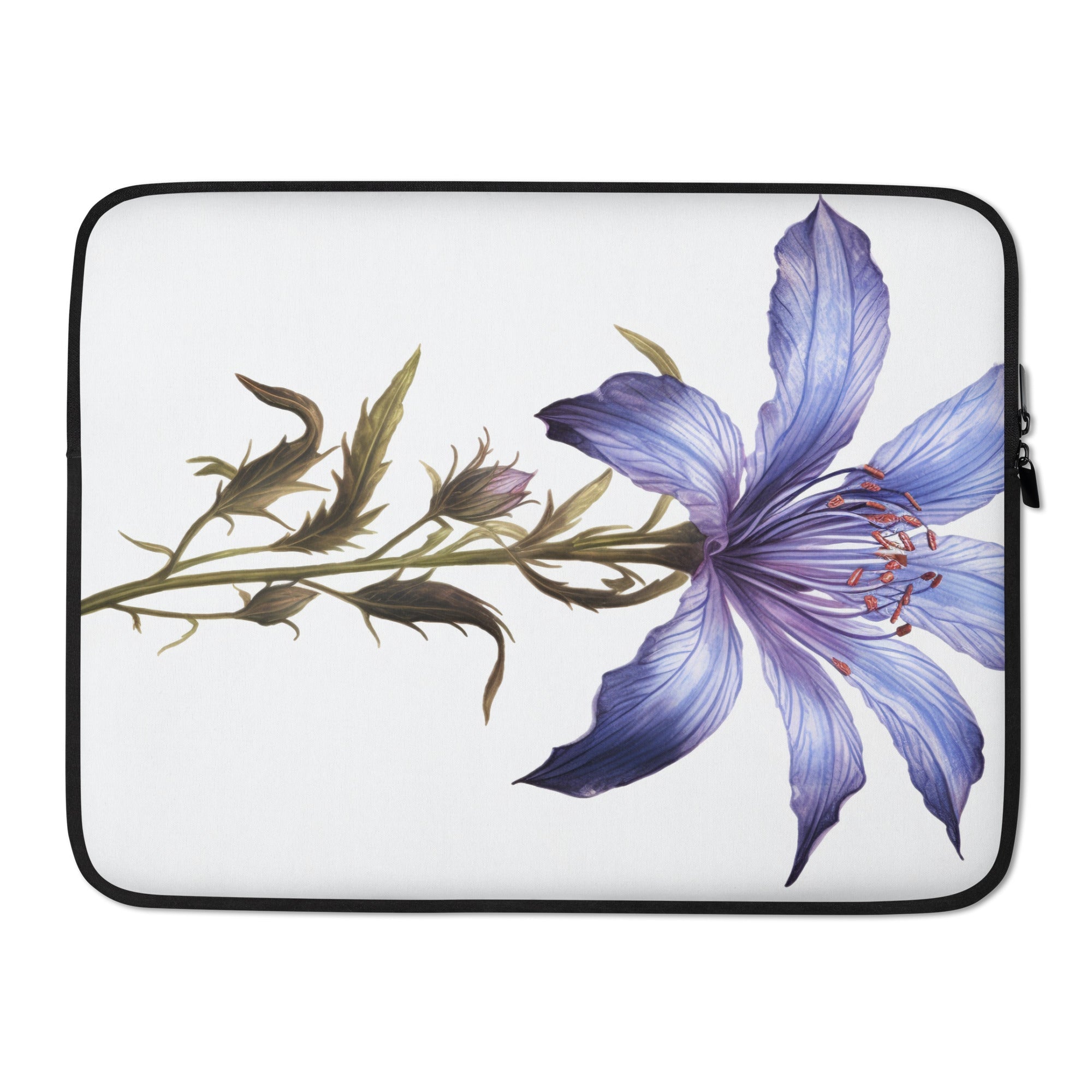 Bluebeard Flower Laptop Sleeve by Visual Verse - Image 1