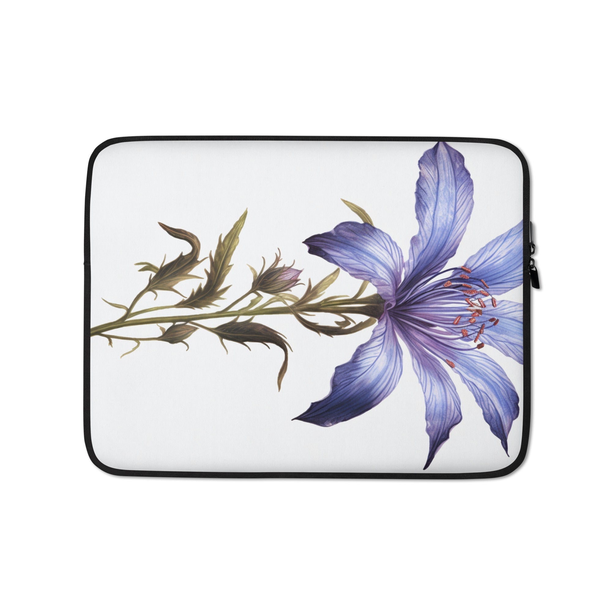 Bluebeard Flower Laptop Sleeve by Visual Verse - Image 2