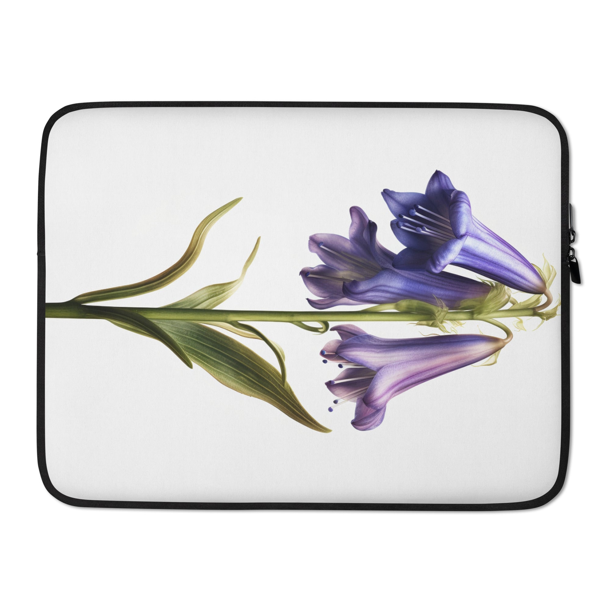 Bluebell Flower Purple Laptop Sleeve by Visual Verse - Image 1