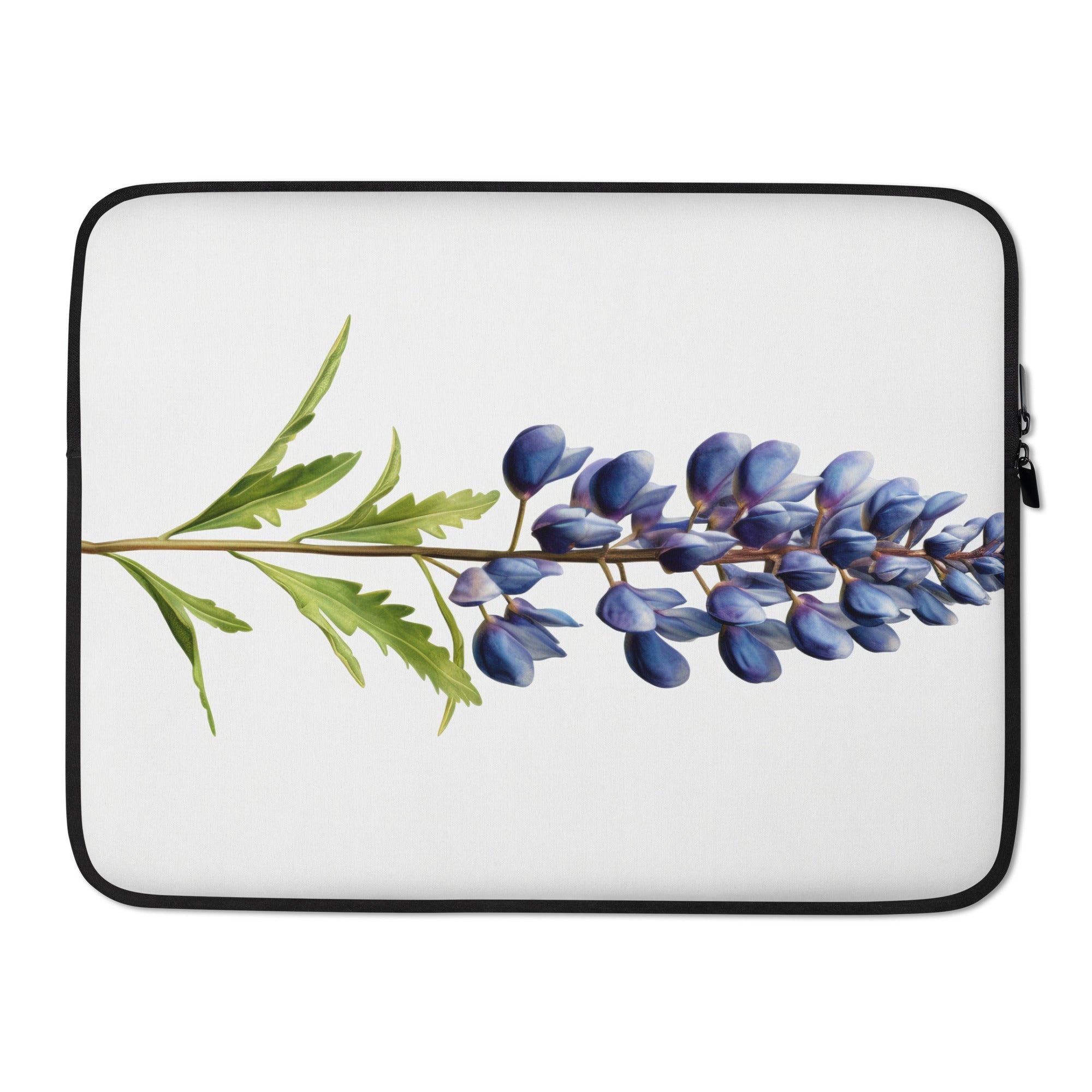 Bluebonnet Lupine Flower Laptop Sleeve by Visual Verse - Image 1