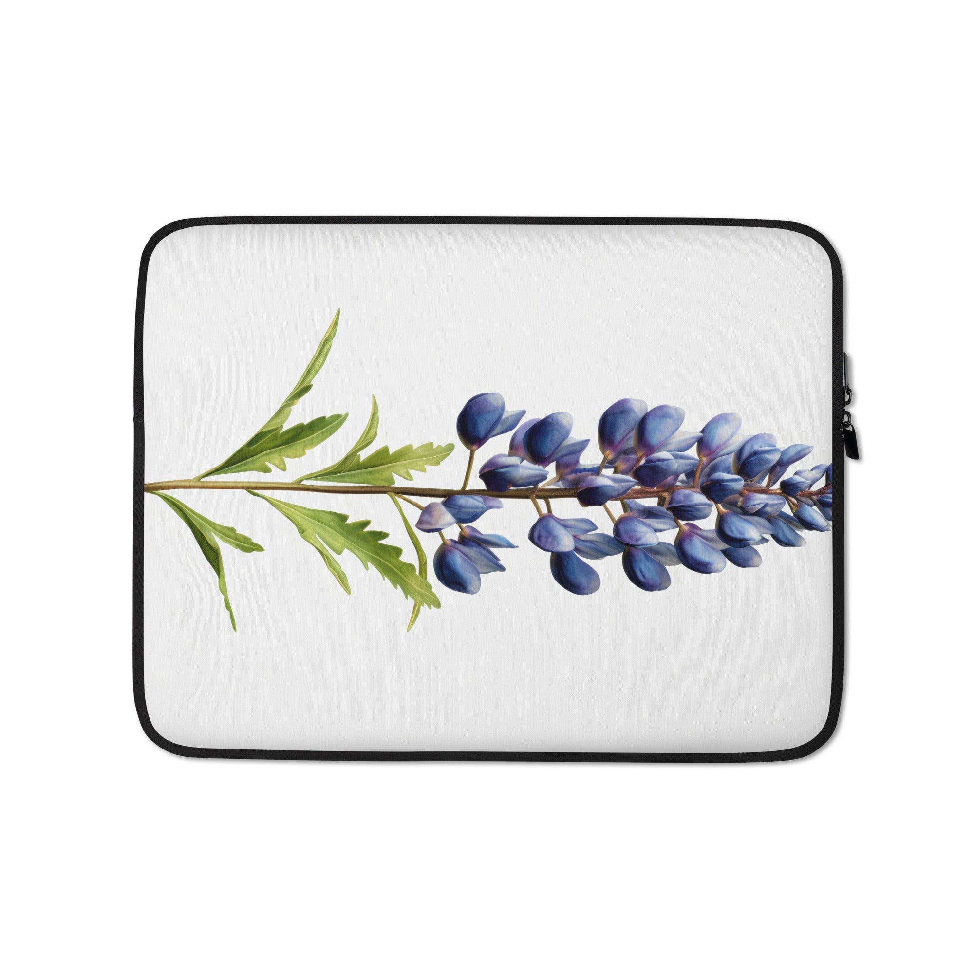 Bluebonnet Lupine Flower Laptop Sleeve by Visual Verse - Image 2