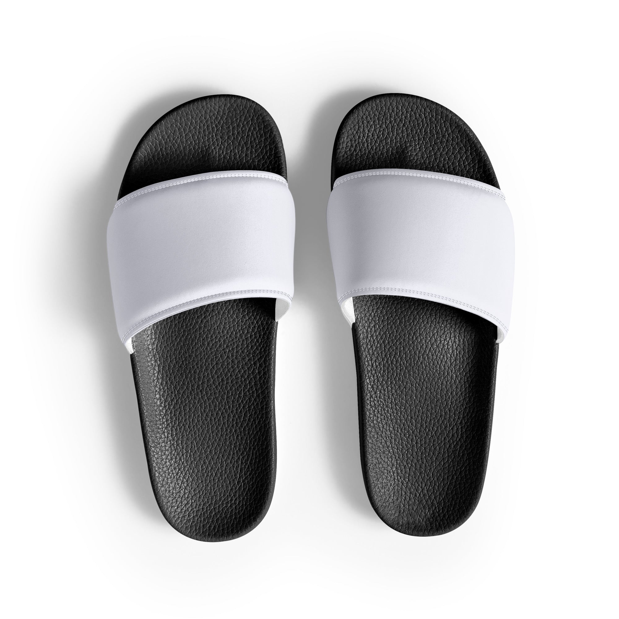 Bluish White Color Men's Slides by Visual Verse - Image 1