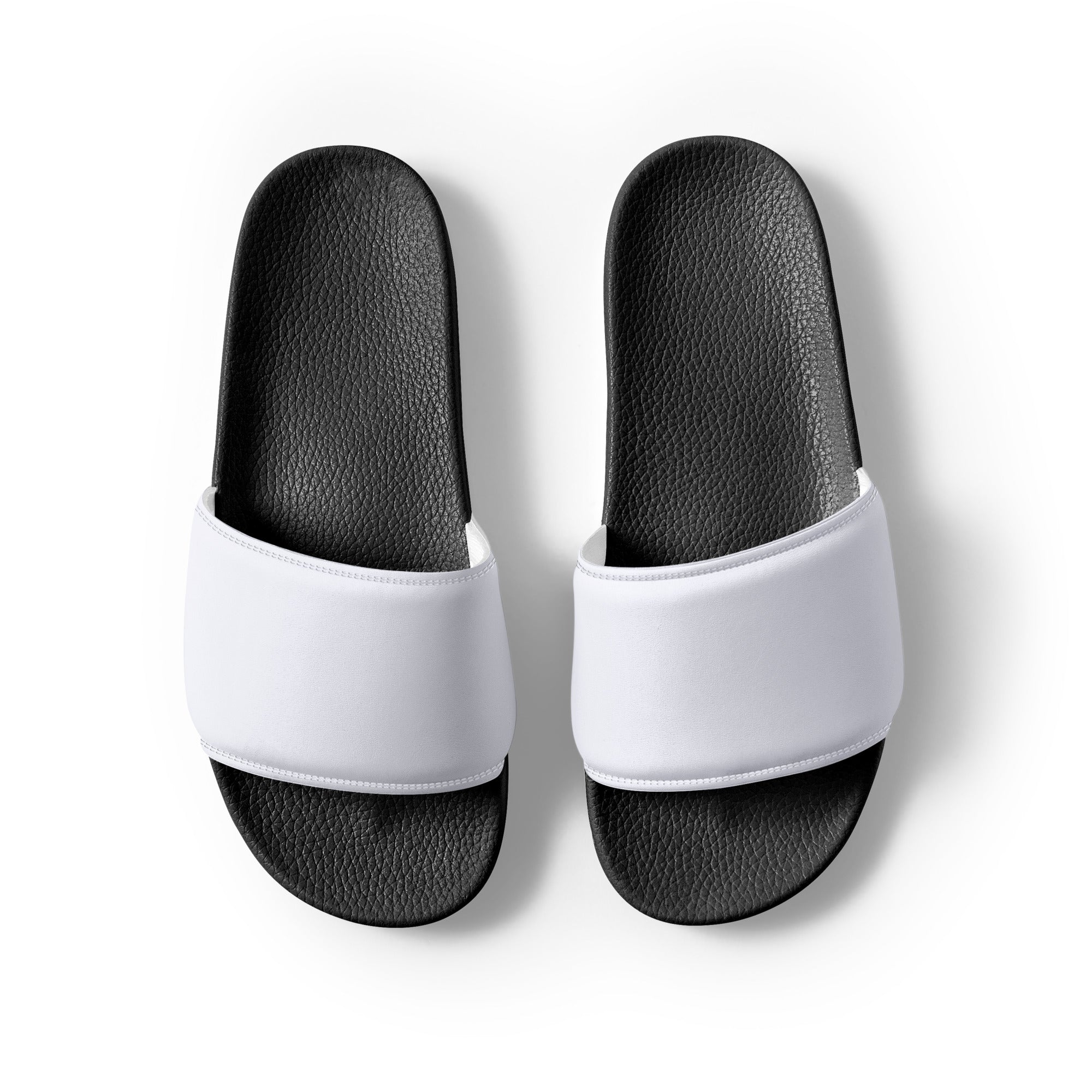 Bluish White Color Men's Slides by Visual Verse - Image 2